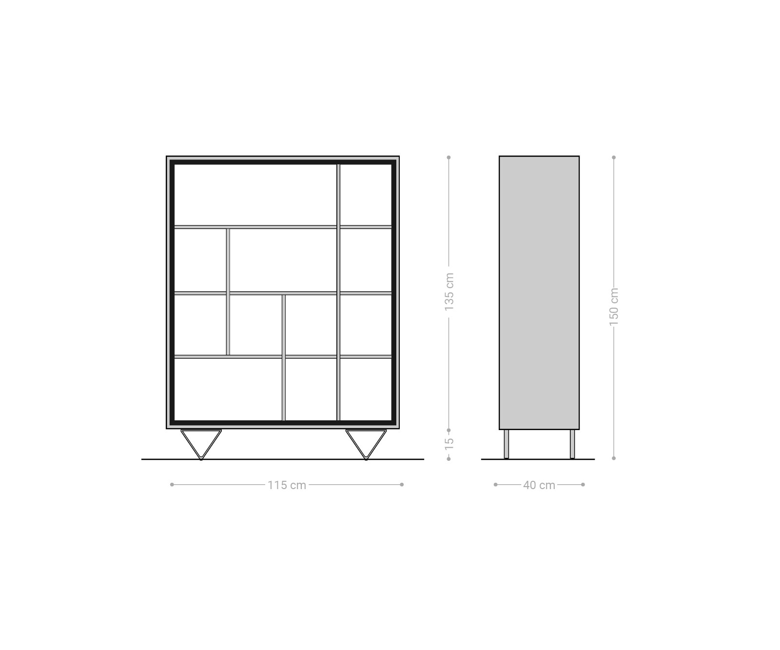 Висок шкаф 115x150 Акация Натурал 12 Отделения каменен фурнир V-Крак Stonegrace 5