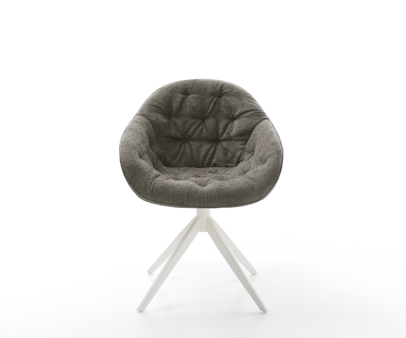 Въртящ се стол Gaio-Flex Bouclé Soft Mud Кръстосана рамка широка Бяла 360° въртяща се люлееща се функция 1