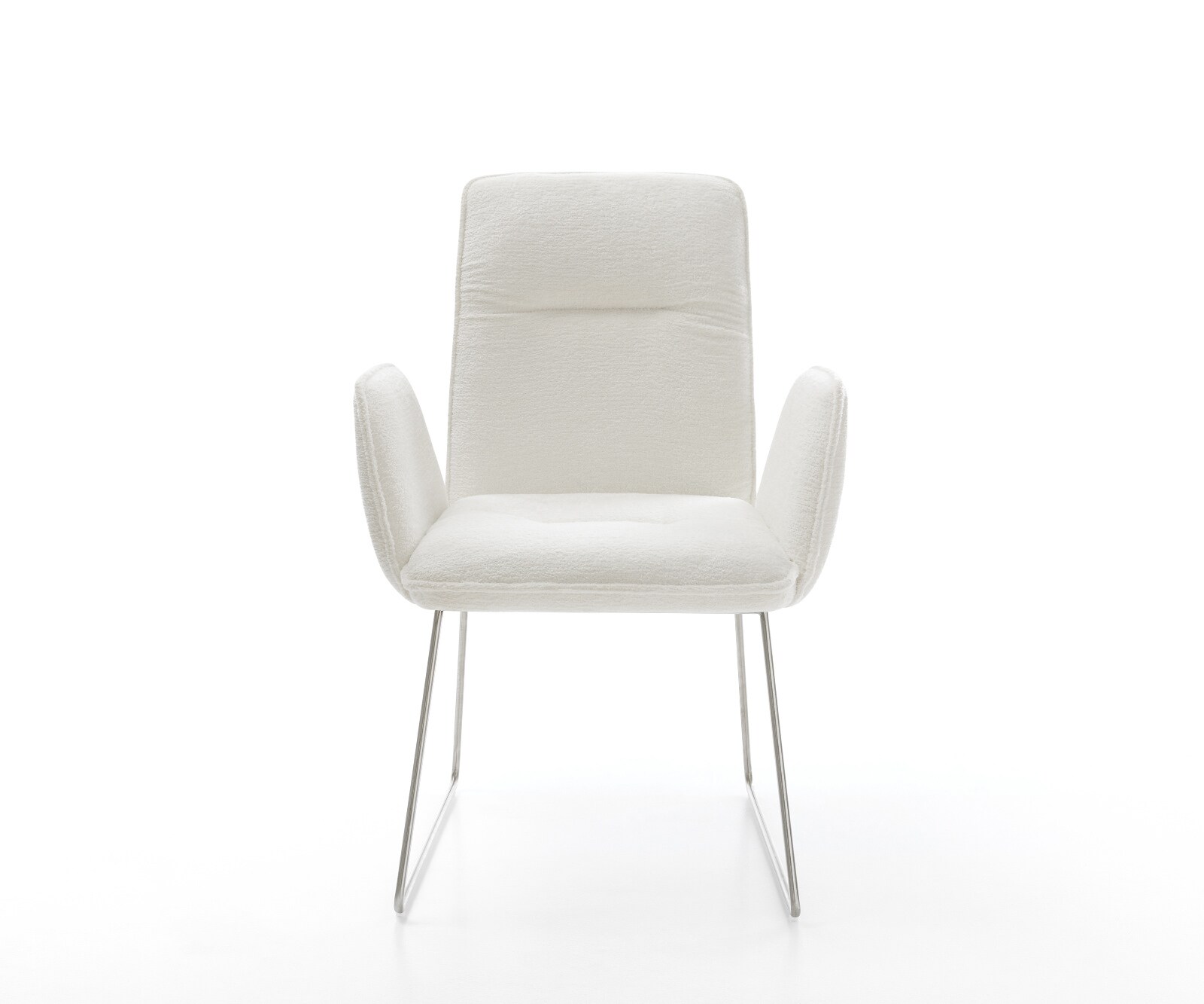 Трапезен стол Vinja-Flex Bouclé Soft Beige Основа за шейни от неръждаема стомана 2