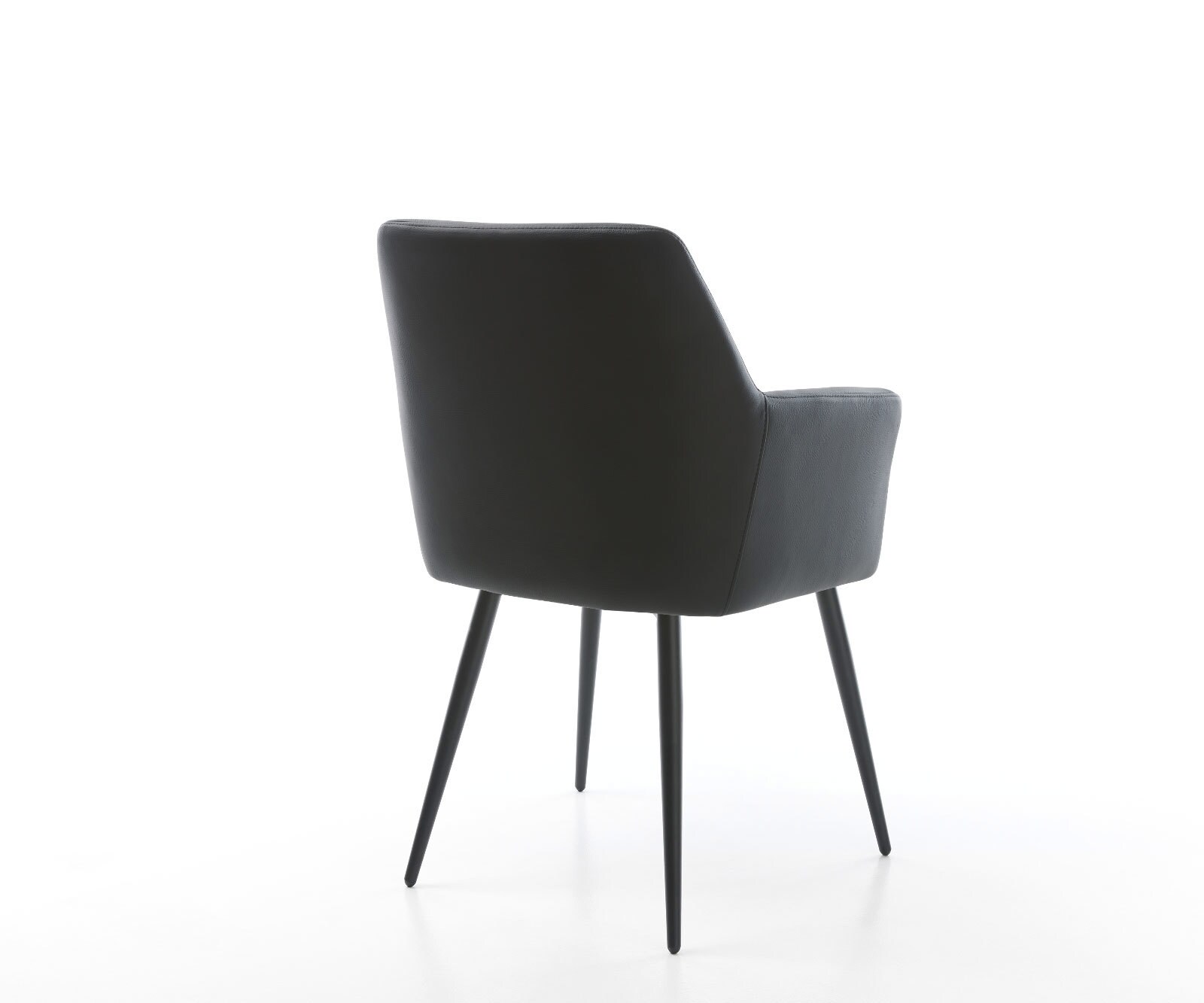 Стол Естествена кожа Черна 4-крака Прави Черни Покет пружина Xana-Flex 5