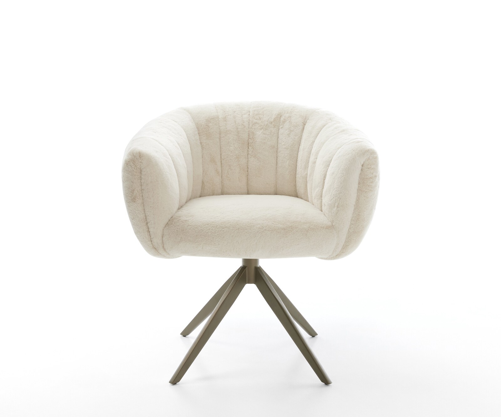 Въртящ се стол Jada-Flex плюшена кремаво-бяла кръстосана рамка покритие с широк ефект титан 360° въртяща се люлееща се функция сърцевина от джобни пружини 1