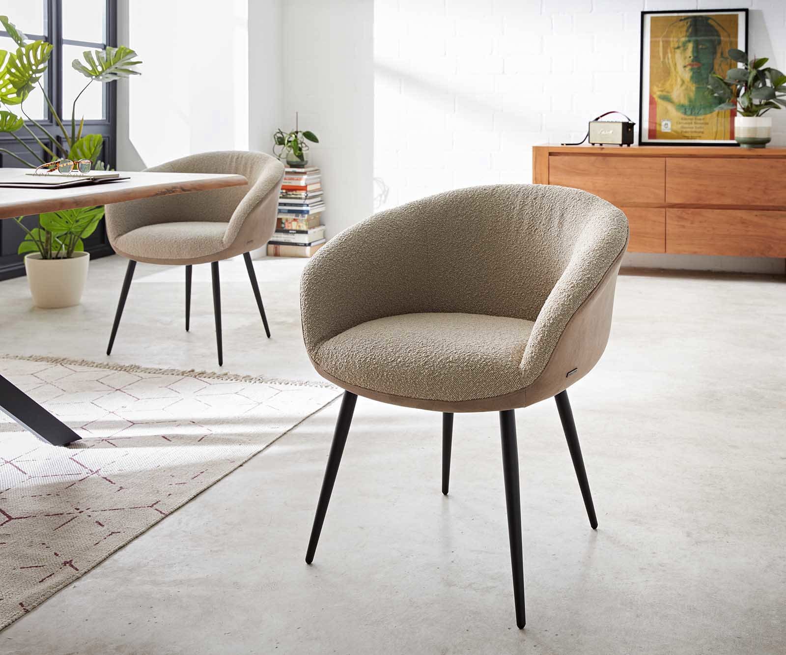 Трапезен стол с подлакътници Комбинация дамаски Сиво-Кафяв 4 крака конични Черен Покет пружина Vinka-Flex Трапезен стол с подлакътници Комбинация дамаски Сиво-Кафяв 4 крака конични Черен Покет пружина Vinka-Flex