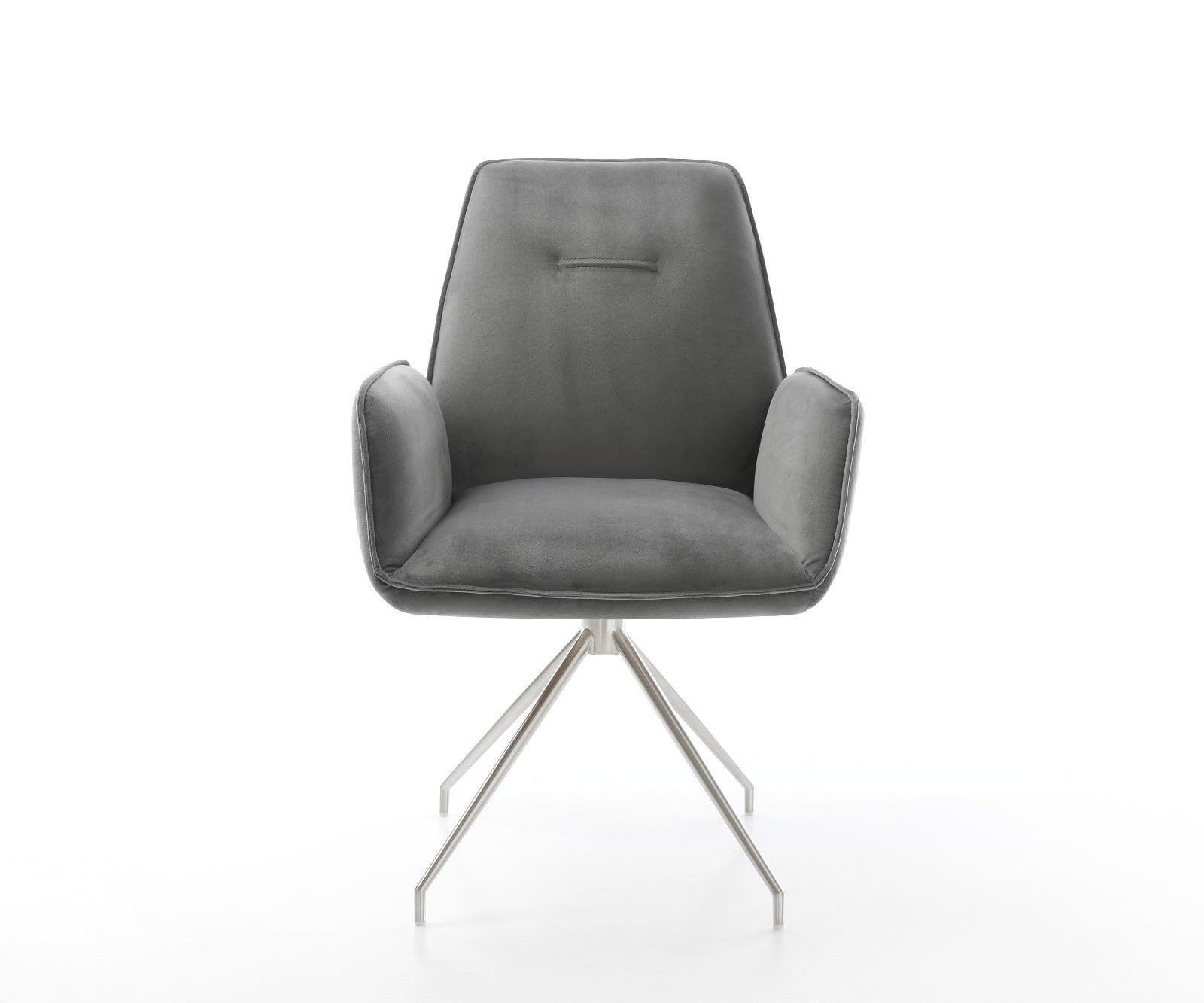 Врътящ се стол Кадифе Сив Конус крак кръгъл Неръждаема стомана 180° въртящ се Zoa-Flex 2 Врътящ се стол Кадифе Сив Конус крак кръгъл Неръждаема стомана 180° въртящ се Zoa-Flex 2