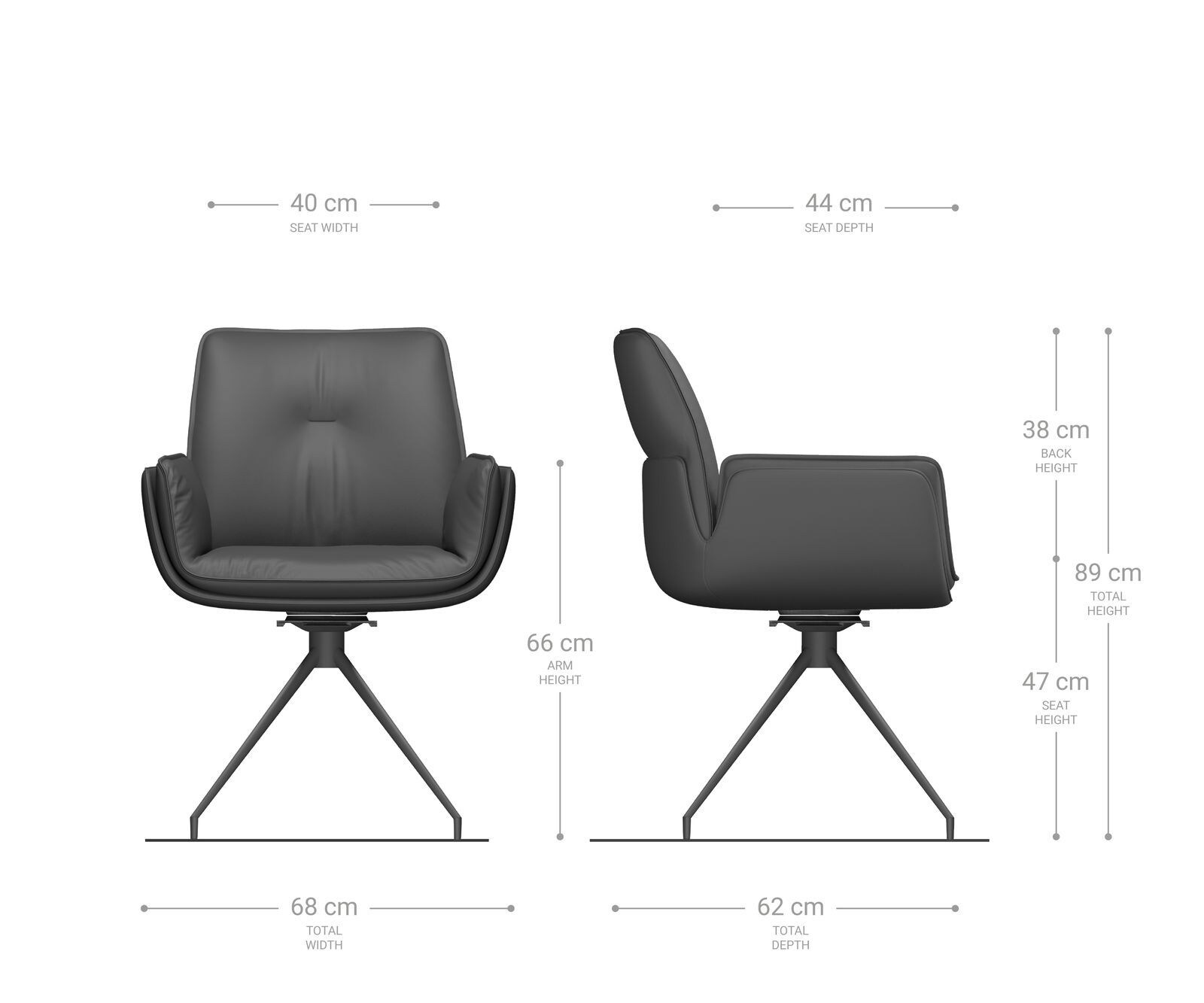 Въртящ се стол Nela-Flex материал микс кръстосана рамка черна 180° въртящ се 5