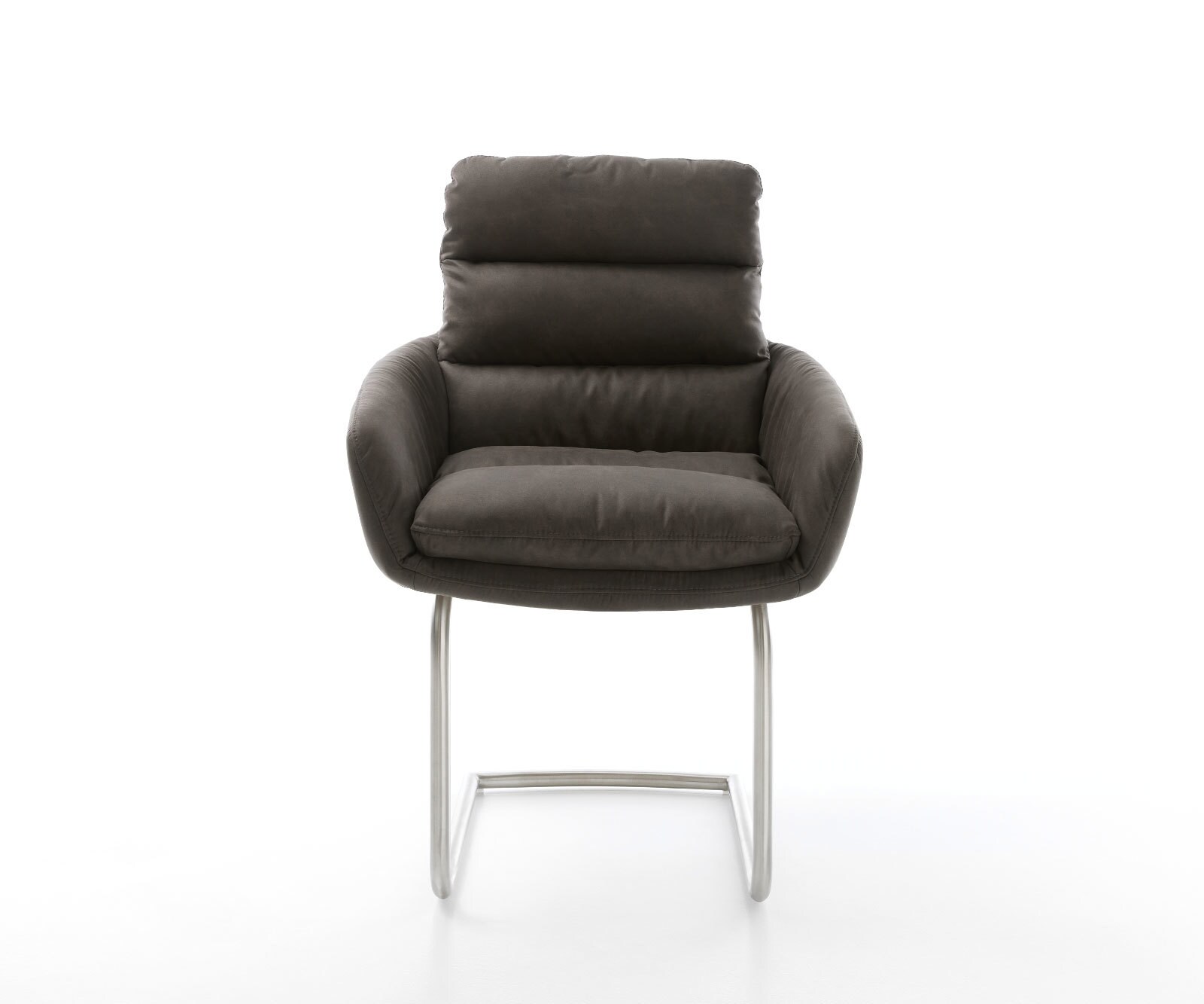 Люлеещ стол с подлакътници Антрацит Винтидж Конзолен крак кръгъл Неръждаема стомана Abelia-Flex 1