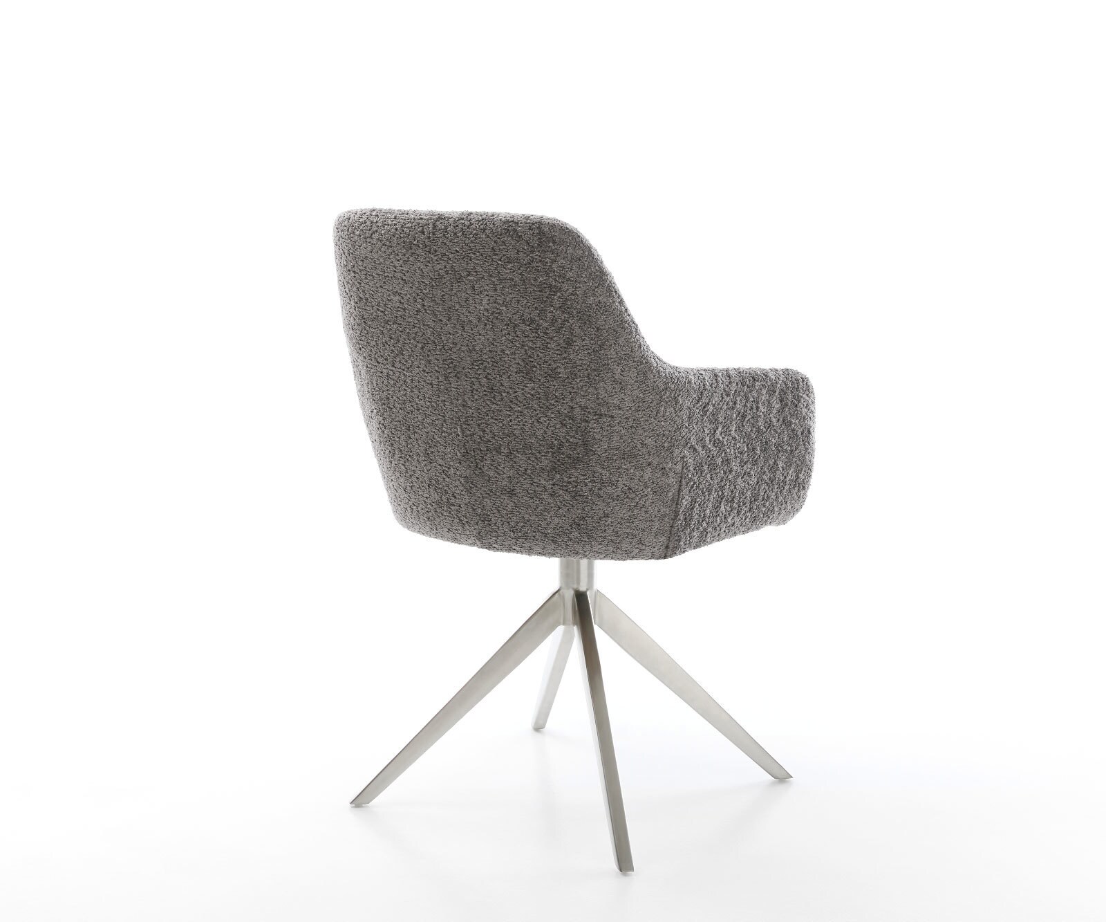 Въртящ се стол Pejo-Flex Bouclé Grey Широка кръстосана рамка Неръждаема стомана Въртене на 360° Люлееща се функция Ядро от джобни пружини 4