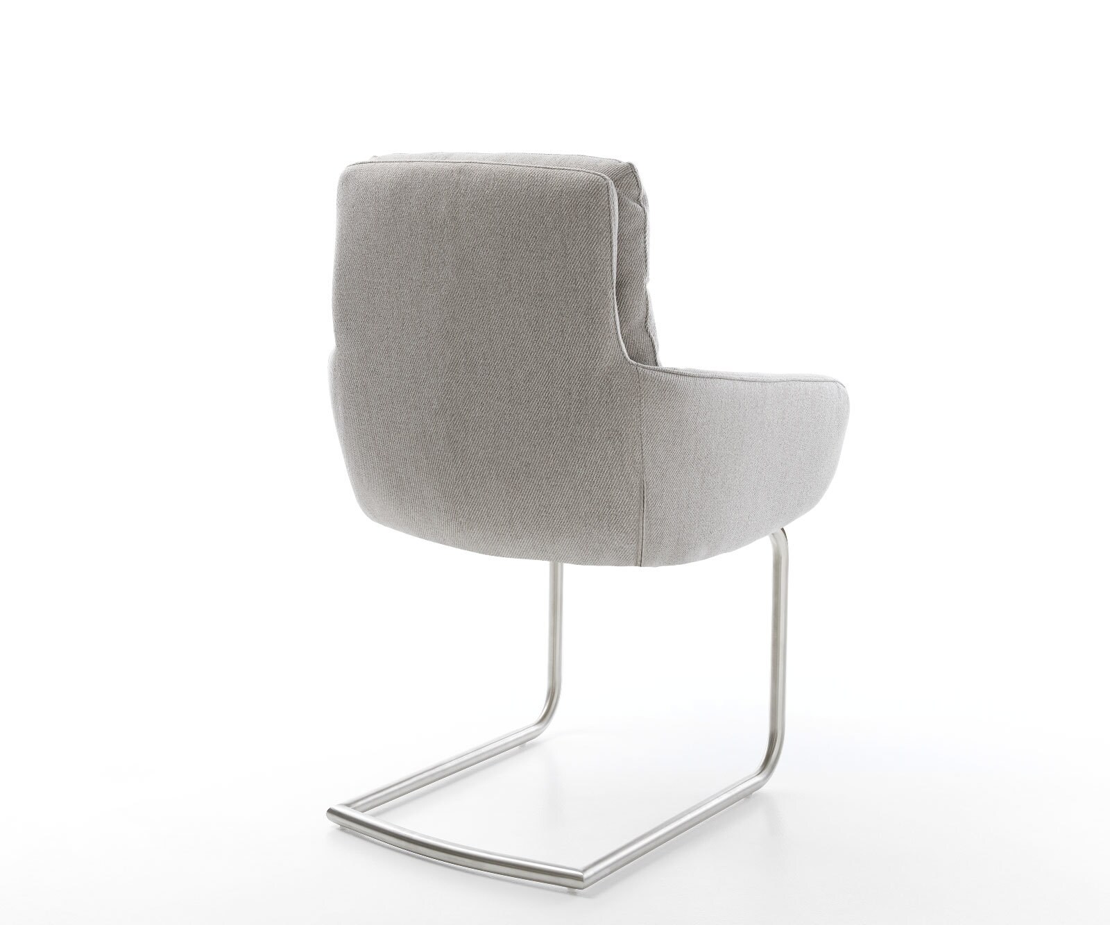 Люлеещ стол с подлакътници Ивици СветлоСив Конзолен крак кръгъл Неръждаема стомана Abelia-Flex 5