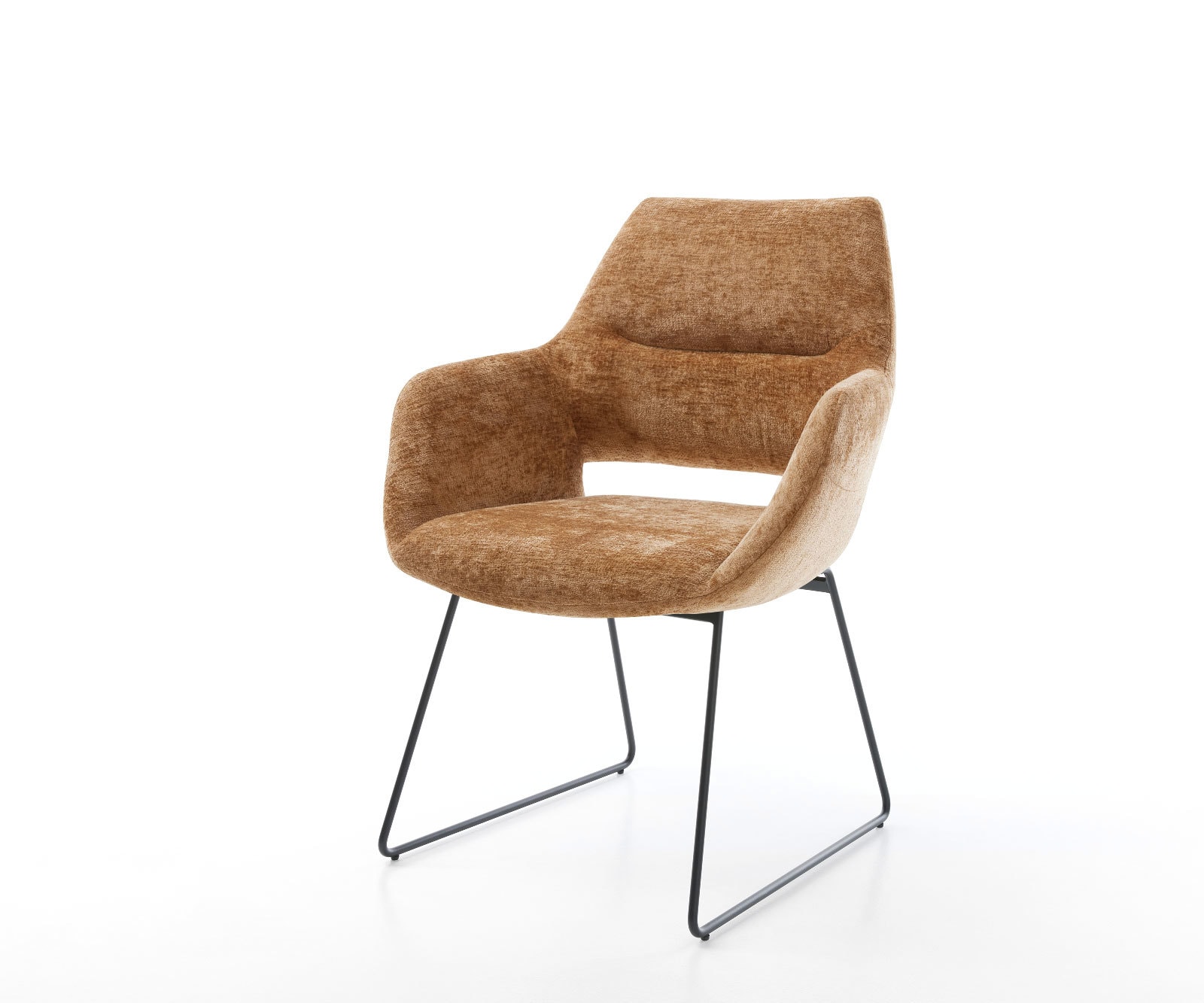 Трапезен стол с подлакътници Шенил Ръжда Извити крака Черен Yago-Flex Трапезен стол с подлакътници Шенил Ръжда Извити крака Черен Yago-Flex