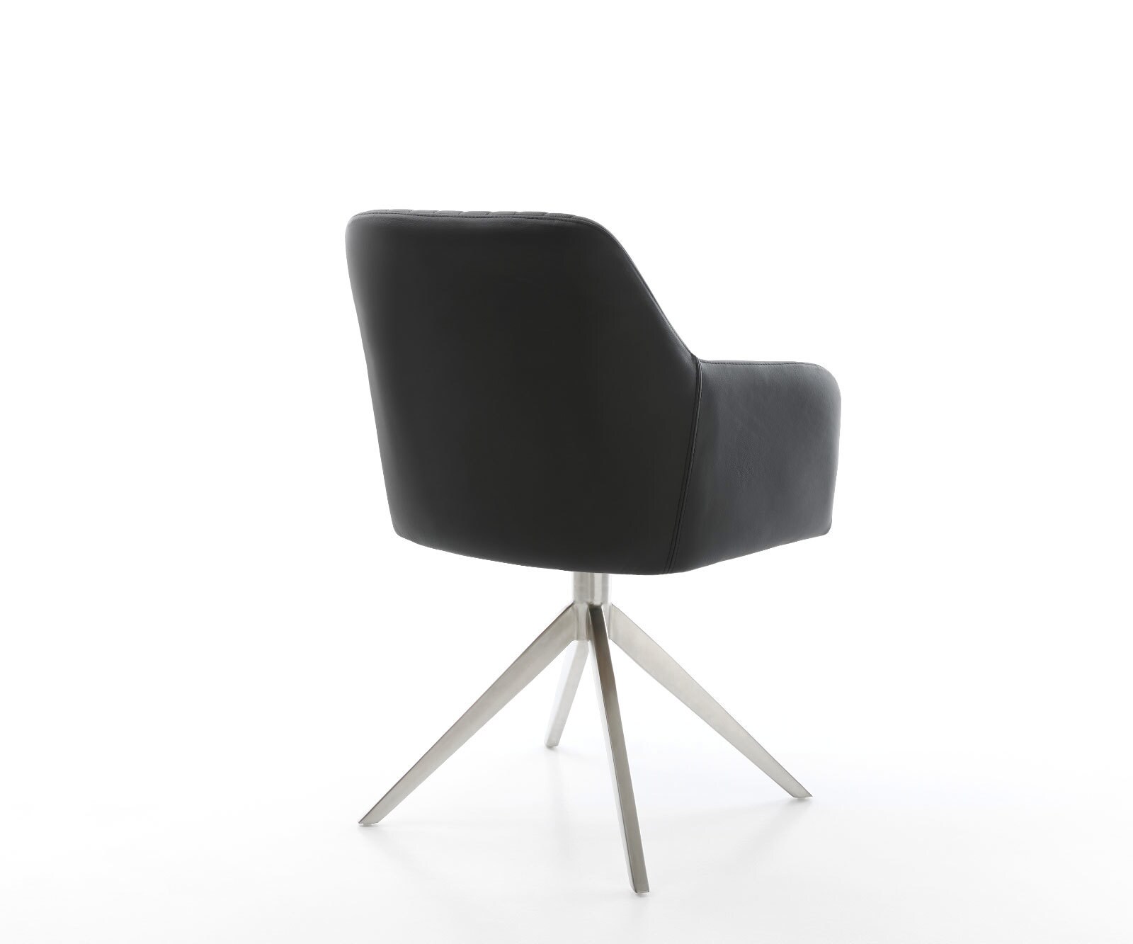 Въртящ се стол Greg-Flex Естествена кожа Черна кръстосана рамка широка Неръждаема стомана Въртене на 360° Люлееща се функция Ядро от джобни пружини 4