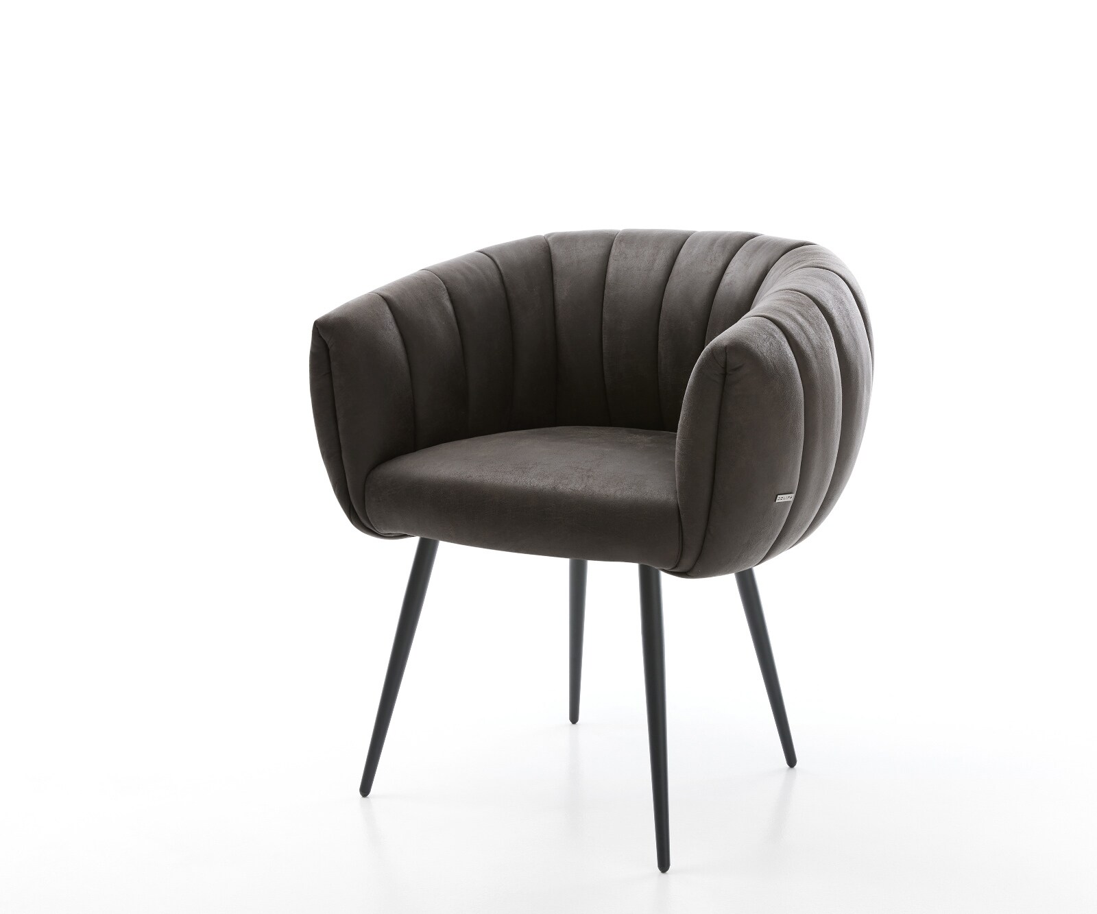 Трапезен стол Jada-Flex, микрофибър антрацит, 4 фута заострена черна сърцевина с джобни пружини