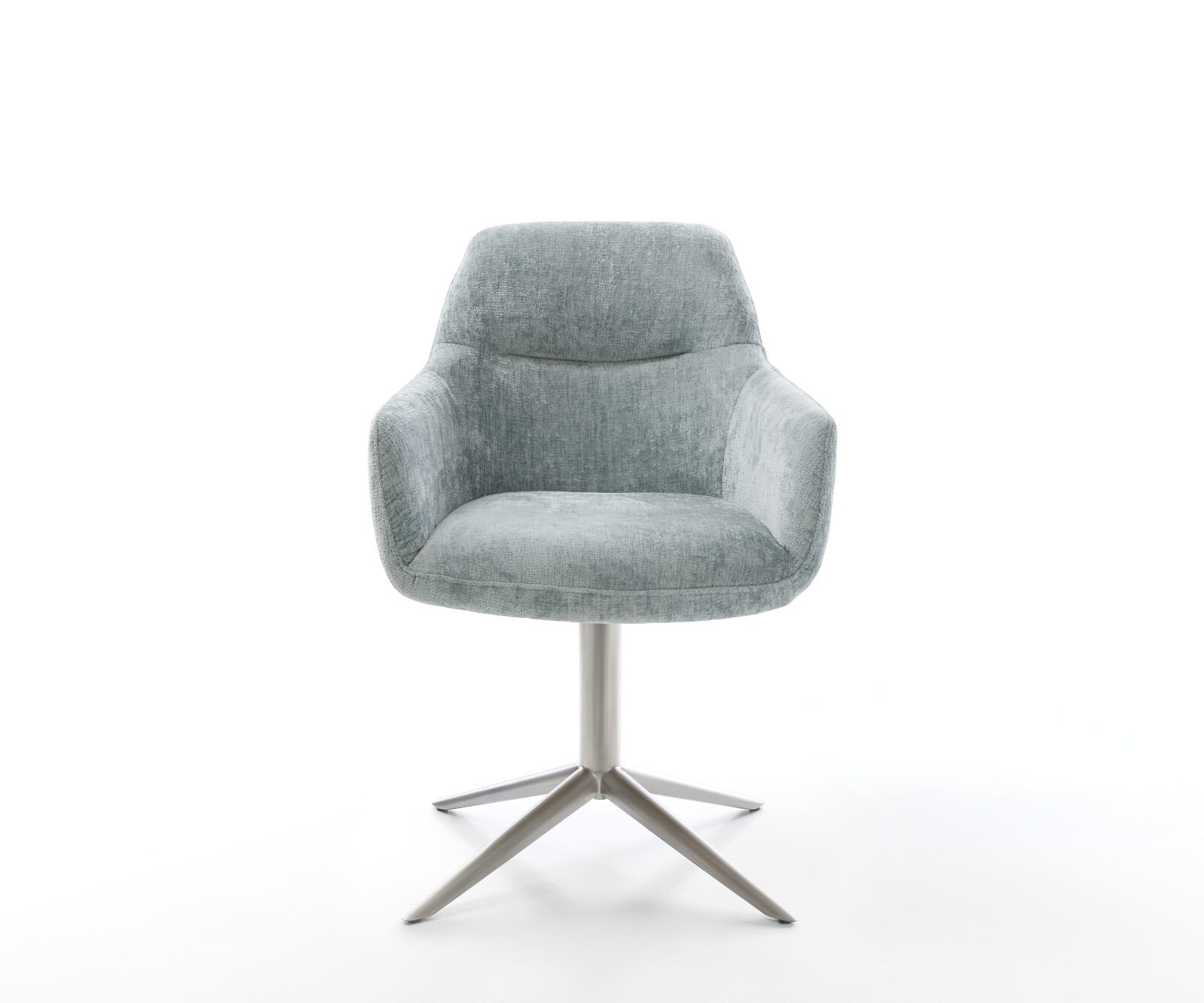 Въртящ се стол Pejo-Flex шенил пастелно синьо Основа от неръждаема стомана Въртене на 360° Люлееща се функция Ядро от джобни пружини 1