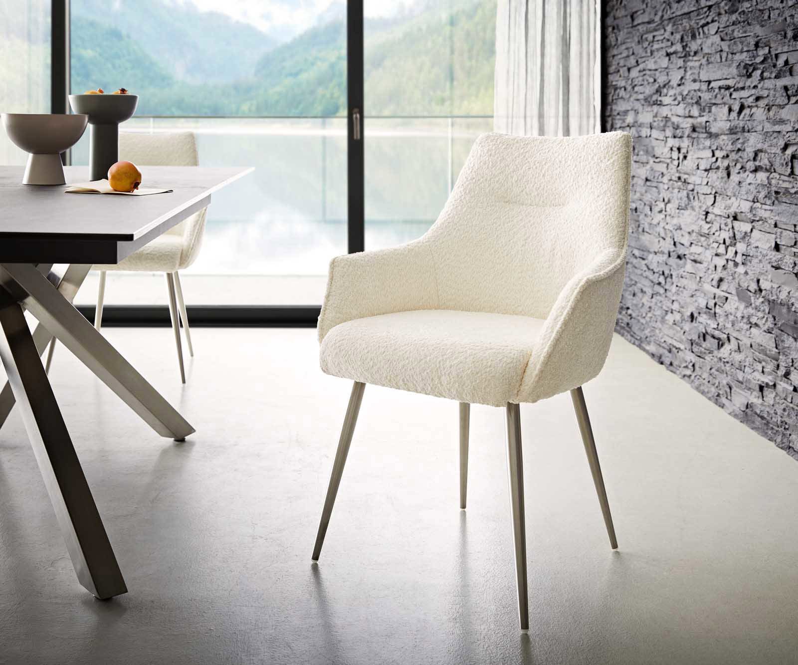 Стол Букле Бяло 4-крака Прави Неръждаема стомана Покет пружина Alja-Flex Стол Букле Бяло 4-крака Прави Неръждаема стомана Покет пружина Alja-Flex