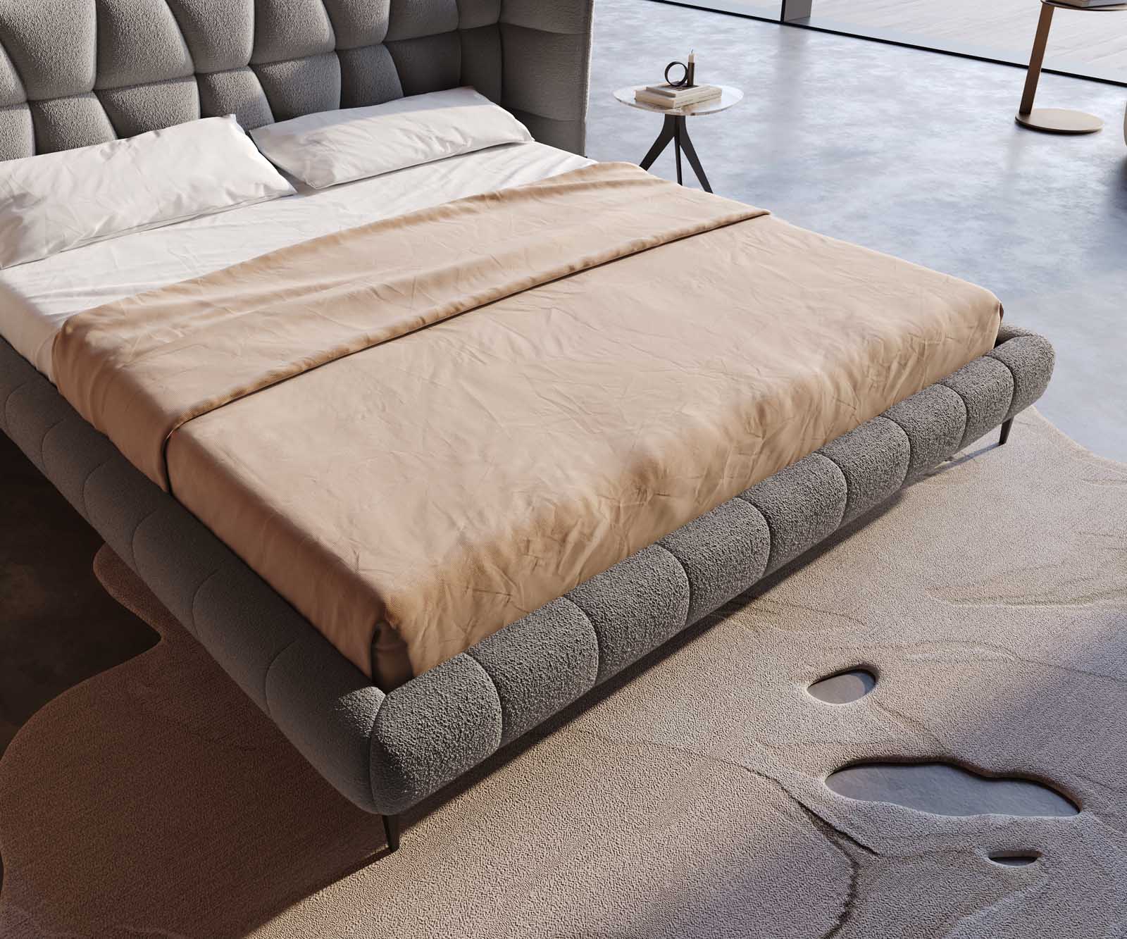 Тапицирана основа за легло Capujo 180x200 cm, сребристо сиво 4 Тапицирана основа за легло Capujo 180x200 cm, сребристо сиво 4