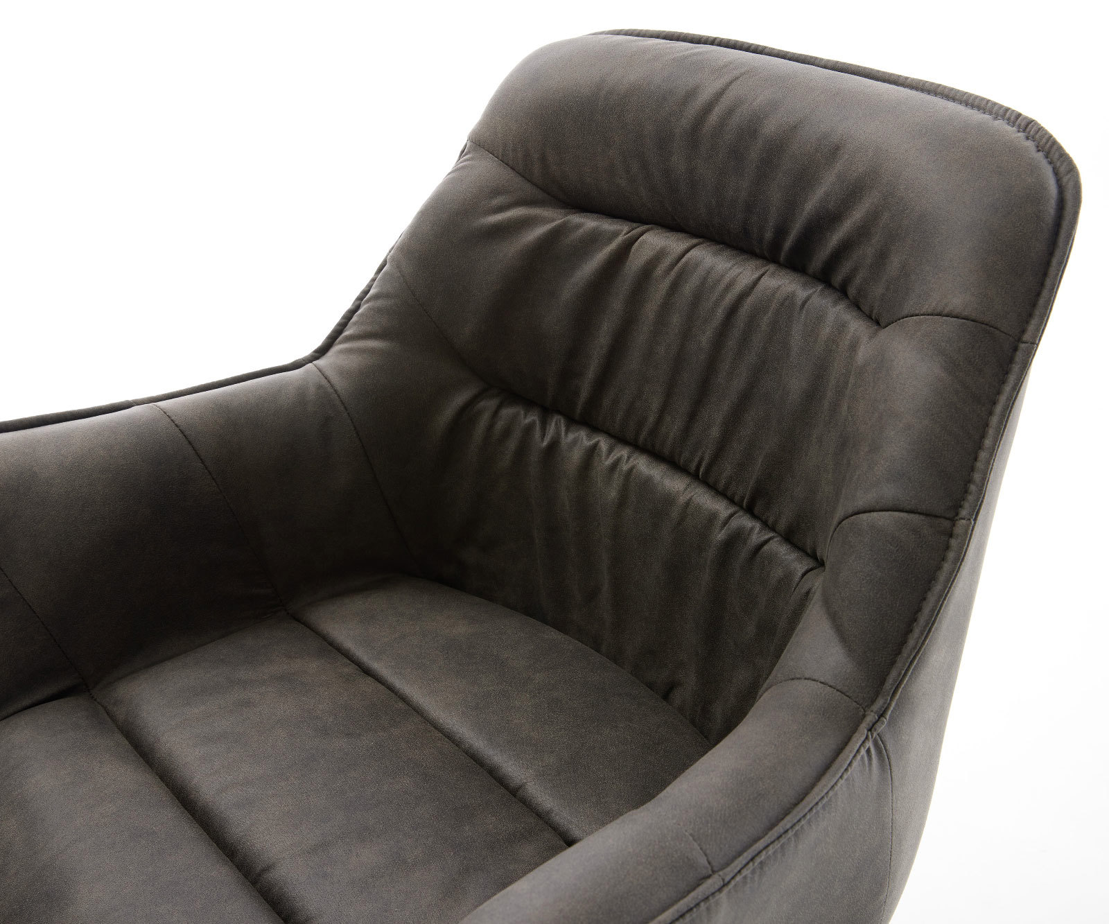 Врътящ се стол Антрацит Винтидж Конус крак  Черен 180° въртящ се Kaira-Flex 4
