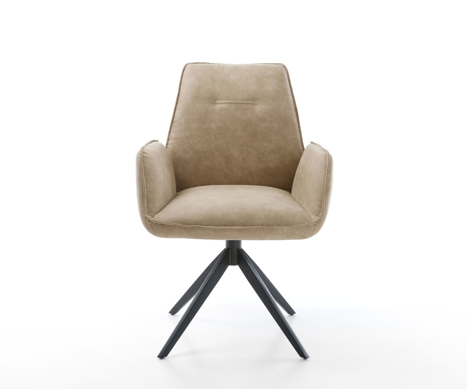 Въртящ се стол Zoa-Flex Микрофибър Бежово Vintage Кръстосана рамка широка Черно 360° завъртане Люлееща се функция Ядро от джобни пружини 1