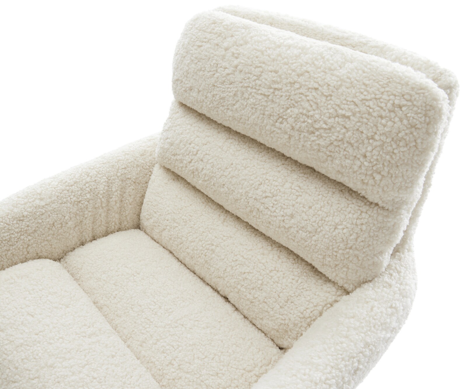 Въртящ се стол Abelia-Flex с подлакътници Teddy fabric Beige Graphite base 360° swivel Rocking function 4