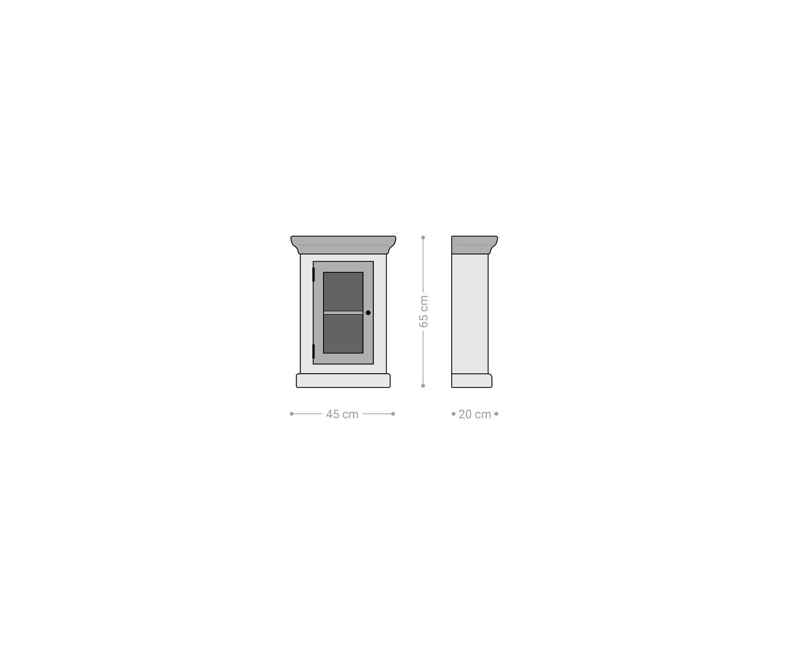 Стенни шкафове 45x65 cm Манго Бяло Естествено Casa 6
