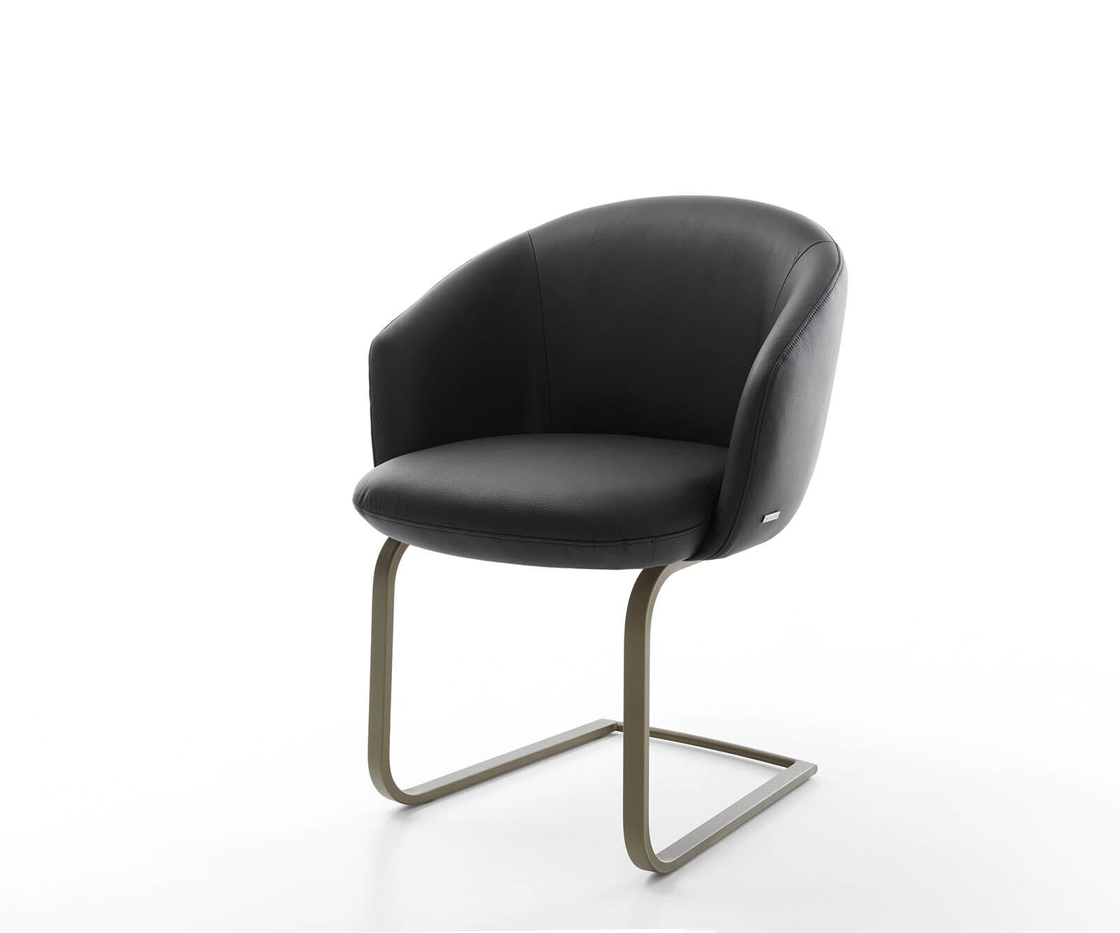 Люлеещ стол с подлакътници Естествена кожа Черен Конзолен крак плосък  Титан Покет пружина Caja-Flex Люлеещ стол с подлакътници Естествена кожа Черен Конзолен крак плосък  Титан Покет пружина Caja-Flex