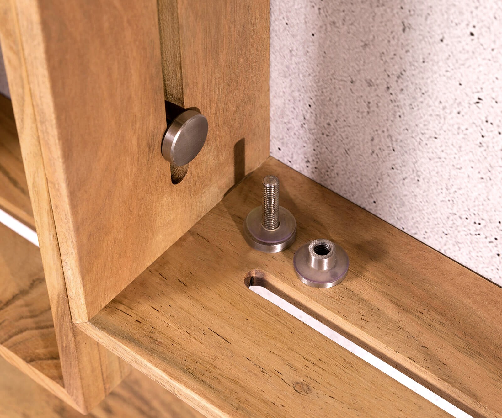 Комплект от 3 дизайнерски стенни рафта Wyatt 70x55 cm естествена акация 1