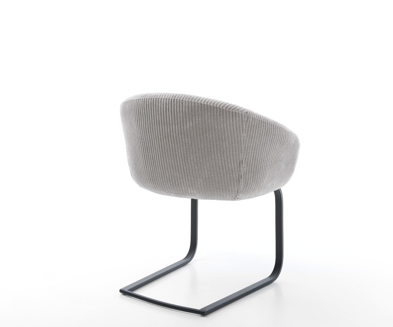 Люлеещ стол с подлакътници Корд Сребристо сив Конзолен крак плосък Черен Покет пружина Vinka-Flex 5