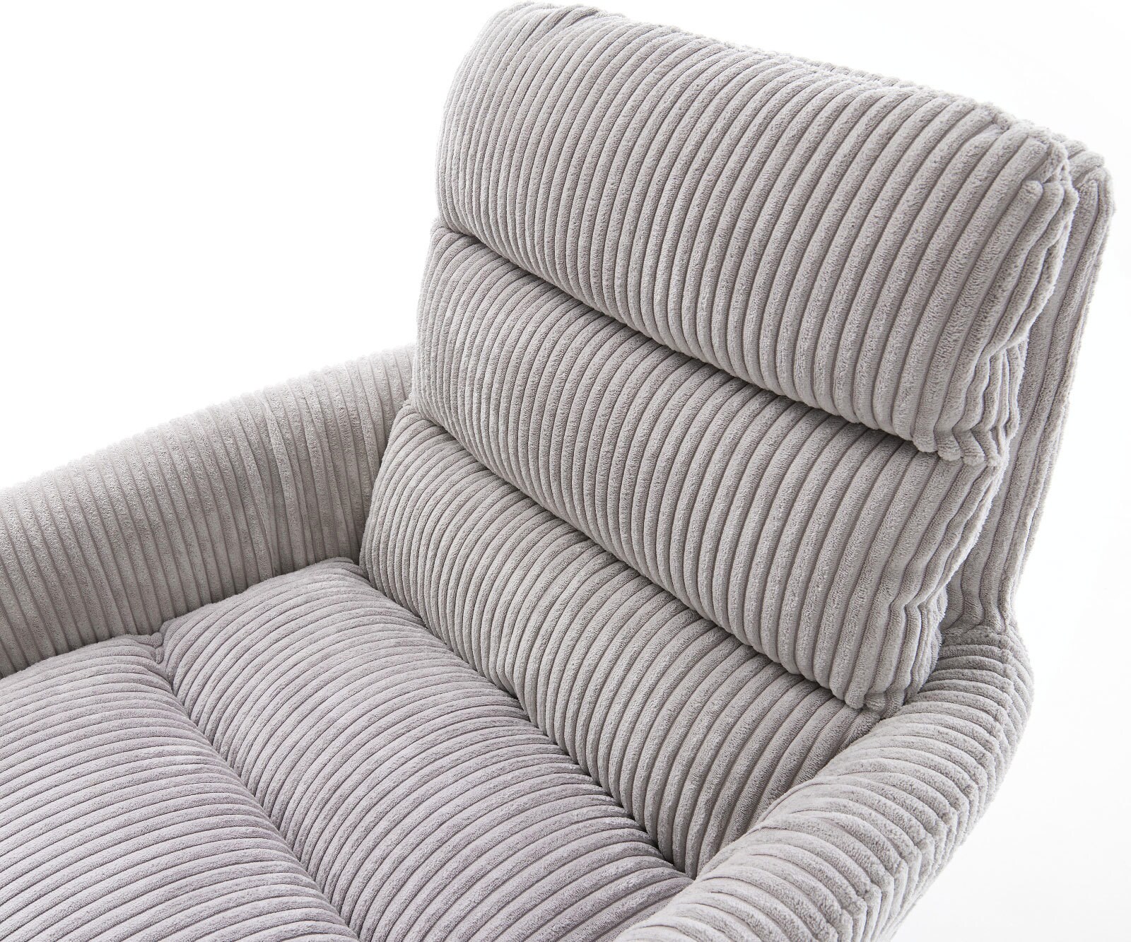 Врътящ се стол с подлакътници Корд СребристСив Конус крак кръгъл Неръждаема стомана 180° въртящ се Abelia-Flex 4