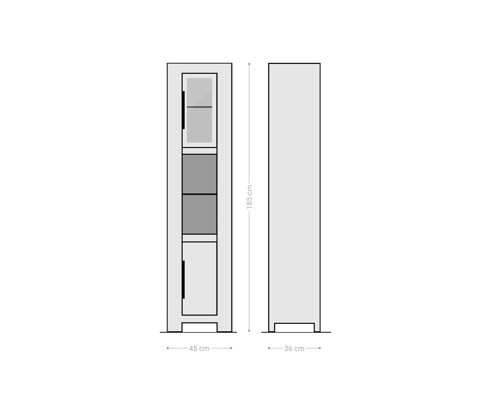 Висока единица 45x185 cm естествена акация Solidu 9