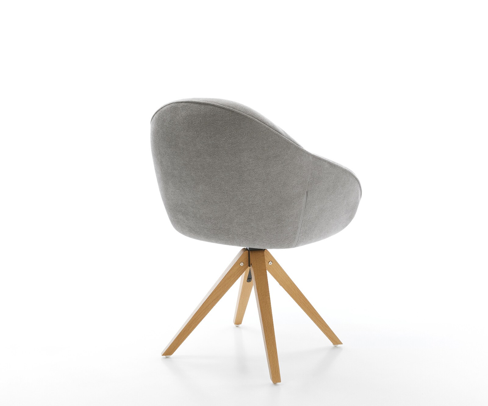 Въртящ се стол Gaio-Flex текстуриран плат меко сиво дървена рамка ъглов естествен 180° въртене 5