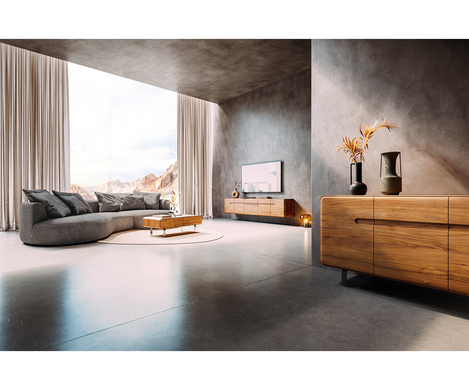 Масичка за кафе Anaya 100x50 cm естествена акация 1 рафт L-крак от неръждаема стомана 4