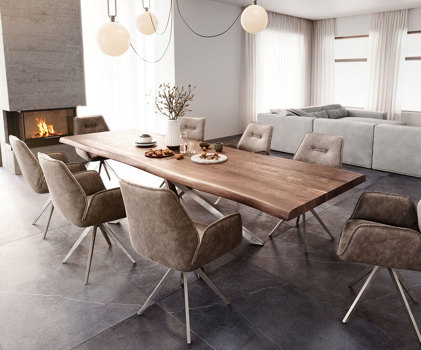 Врътящ се стол Таупе Винтидж Конус крак  Неръждаема стомана 180° въртящ се Zoa-Flex 3 Врътящ се стол Таупе Винтидж Конус крак  Неръждаема стомана 180° въртящ се Zoa-Flex 3