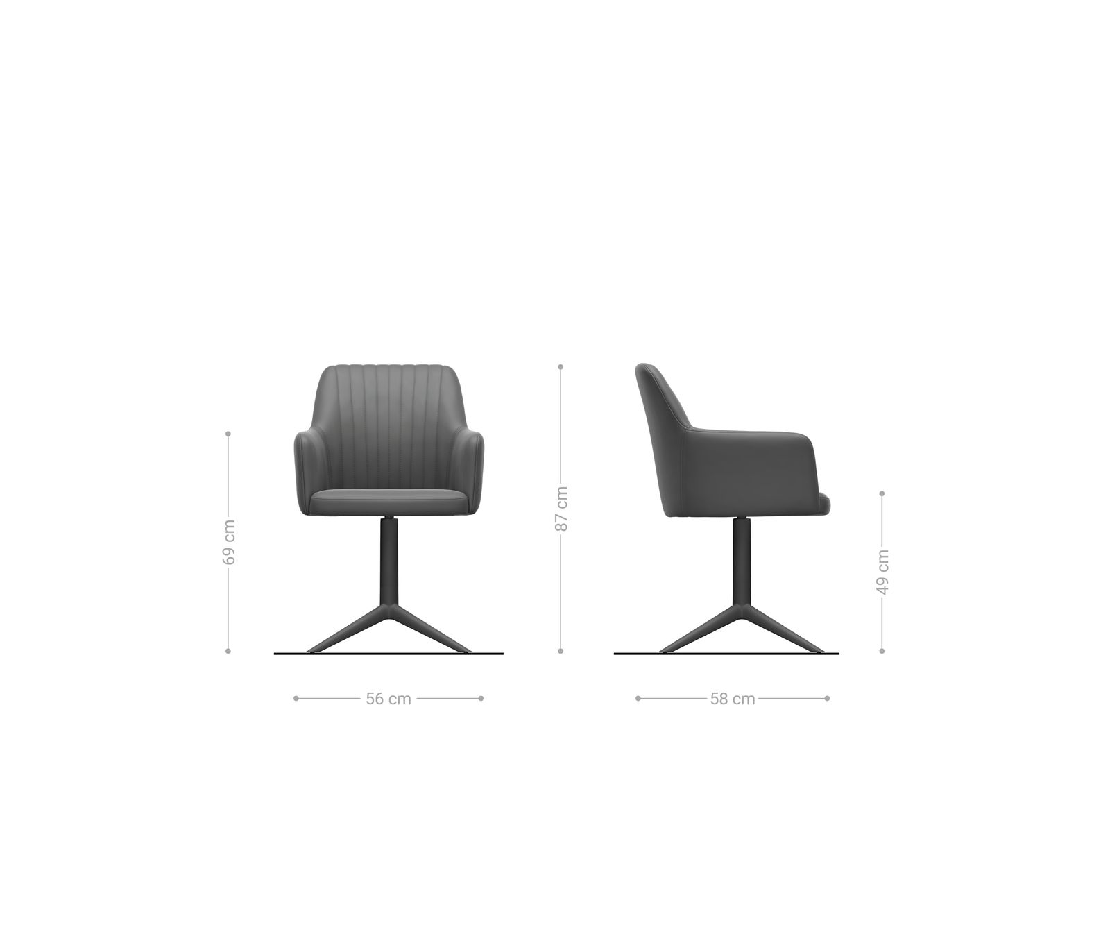 Въртящ се стол Greg-Flex плюшена кремаво-бяла основа ефектно покритие титан 360° въртяща се люлееща се функция сърцевина от джобни пружини 5