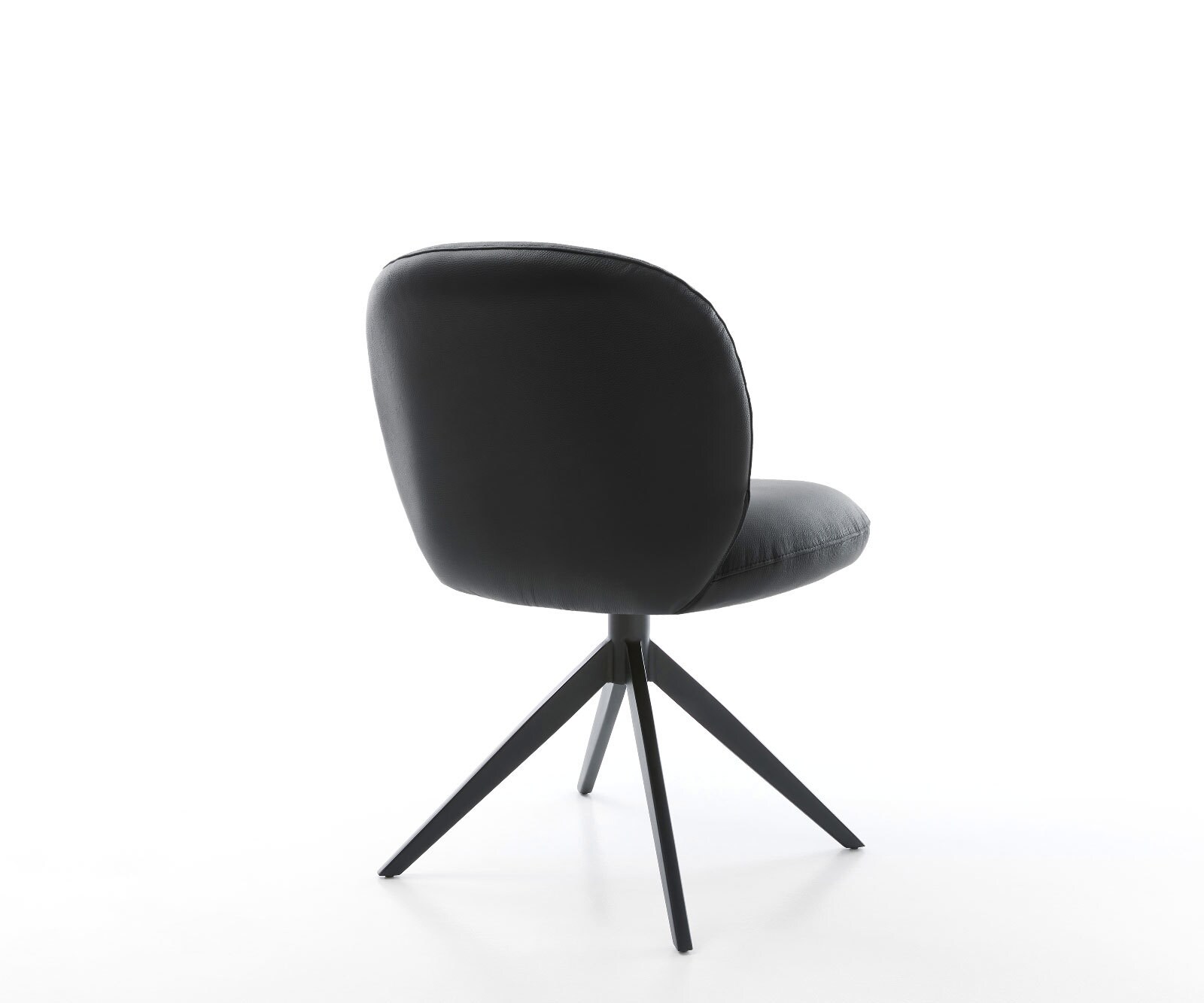 Въртящ се стол Nube-Flex Естествена кожа Черно Кръстосана рамка широка Черно Завъртане на 360° Люлееща се функция Ядро от джобни пружини 4