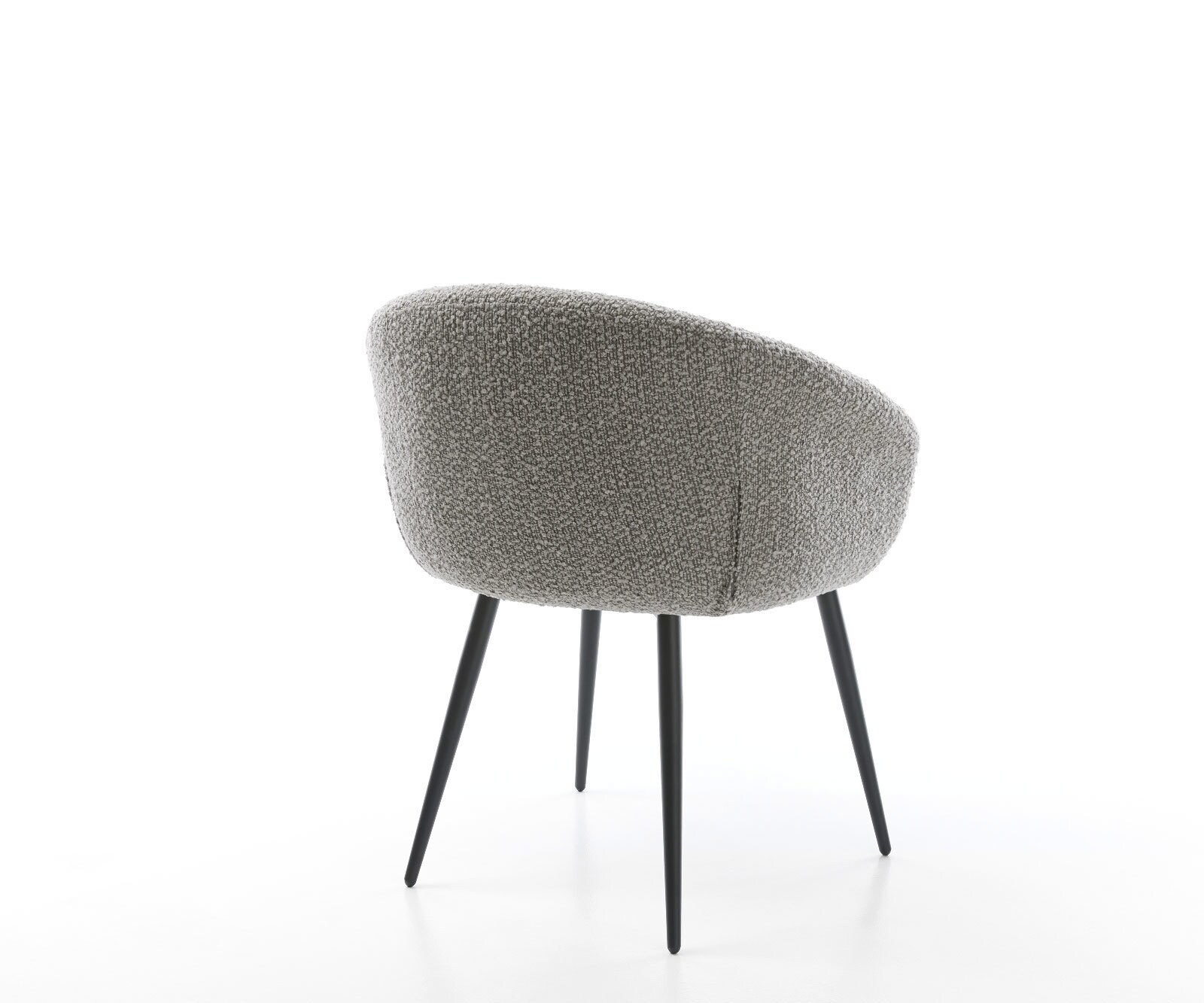 Трапезен стол с подлакътници Букле СребристСив 4 крака конични Черен Покет пружина Vinka-Flex 5