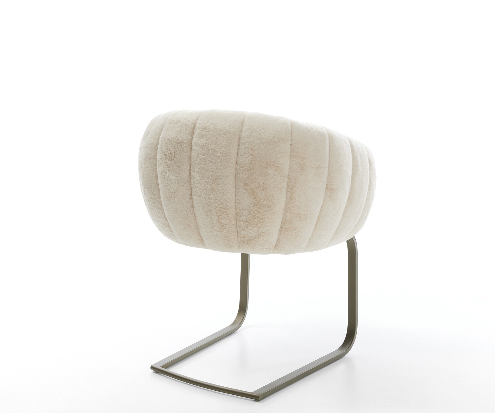 Конзолен стол Jada-Flex плюшен кремаво-бял Стол с конзола с плосък ефект покритие титаниева сърцевина с джобни пружини 4