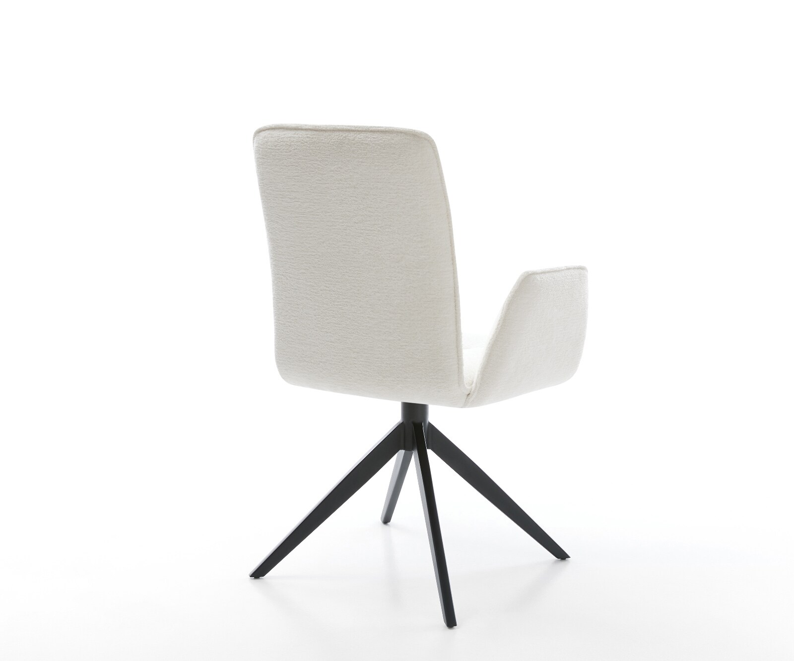 Въртящ се стол Vinja-Flex Bouclé Soft Beige Кръстосана рамка широка Черно 360° въртене Люлееща се функция 5
