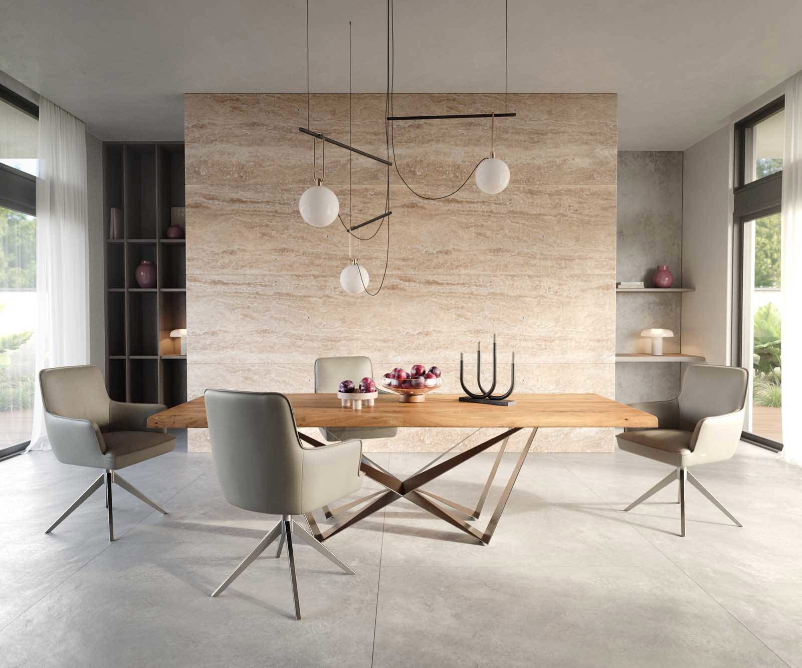 Врътящ се стол с подлакътници Естествена кожа Сиво-Кафяв Конус крак плосък Неръждаема стомана 360° въртящ се Покет пружина Heira-Flex 4 Врътящ се стол с подлакътници Естествена кожа Сиво-Кафяв Конус крак плосък Неръждаема стомана 360° въртящ се Покет пружина Heira-Flex 4