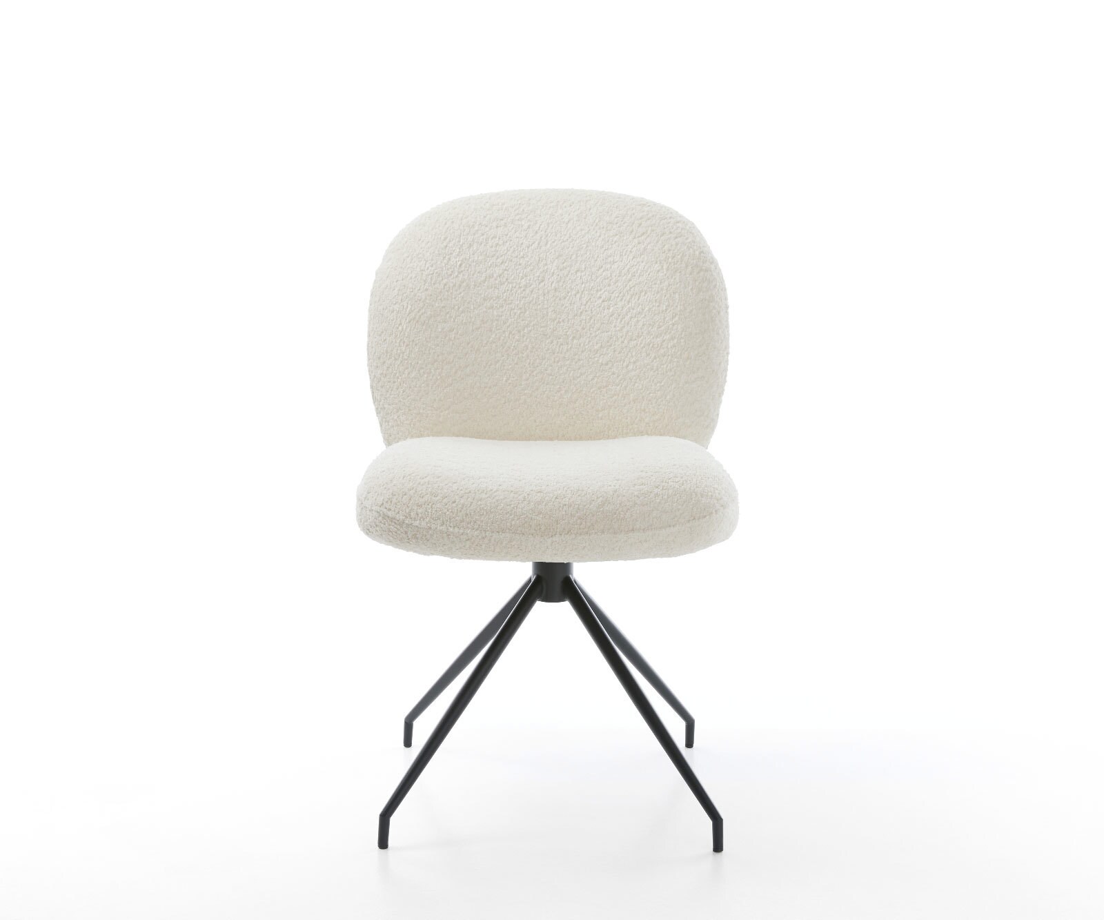 Врътящ се стол Букле Бял Конус крак кръгъл Черен 180° въртящ се Покет пружина Nube-Flex 1