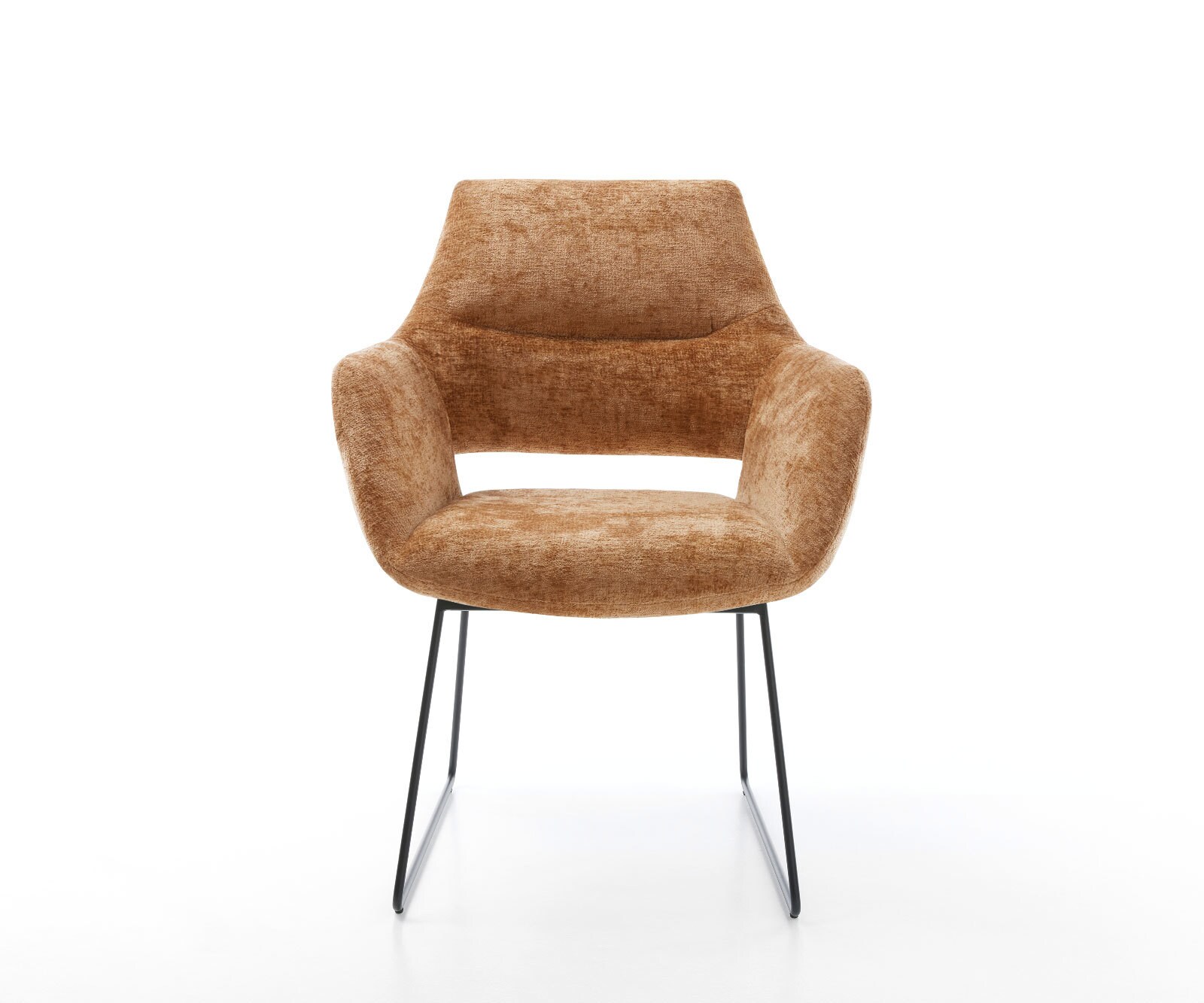 Трапезен стол с подлакътници Шенил Ръжда Извити крака Черен Yago-Flex 1 Трапезен стол с подлакътници Шенил Ръжда Извити крака Черен Yago-Flex 1