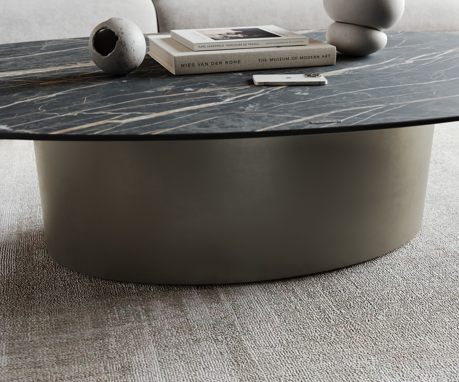 Холна маса Casilda 150x90 см Керамика Laminam®Noir Desir Кафяв, Основа с Ефектен финиш Titan  5