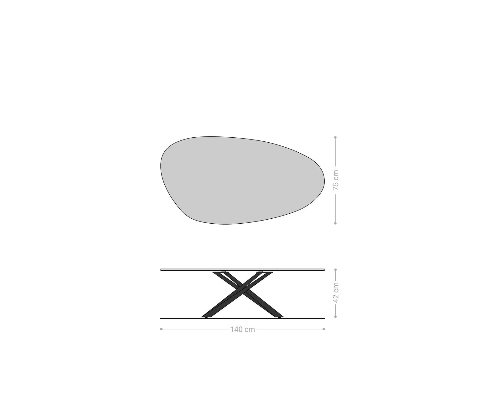 Масичка за кафе Edge Oval 140x75 cm естествен дъб кръгъл ръб Sarity матирана неръждаема стомана 6