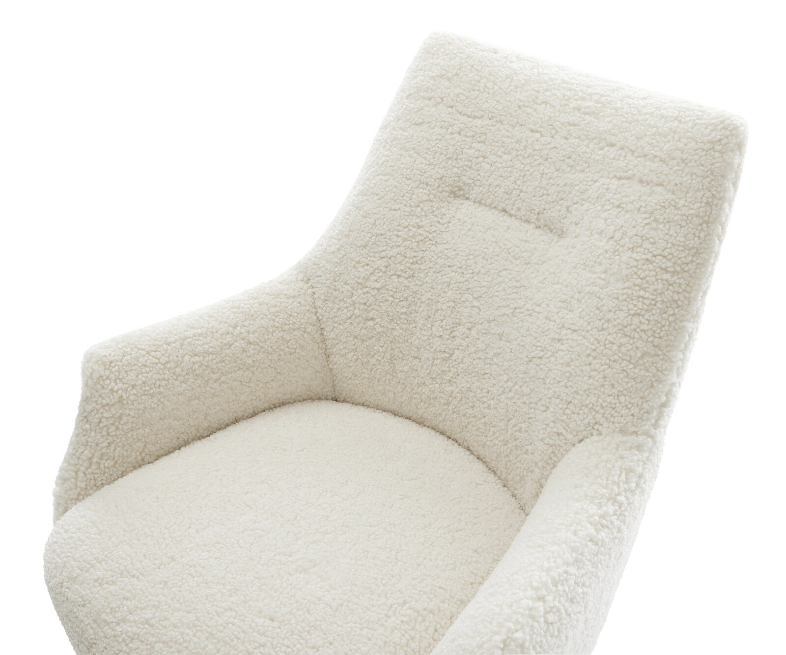 Конзолен стол Alja-Flex с подлакътници Teddy fabric Бежов конзолен стол плосък Графитна сърцевина с джобни пружини 4