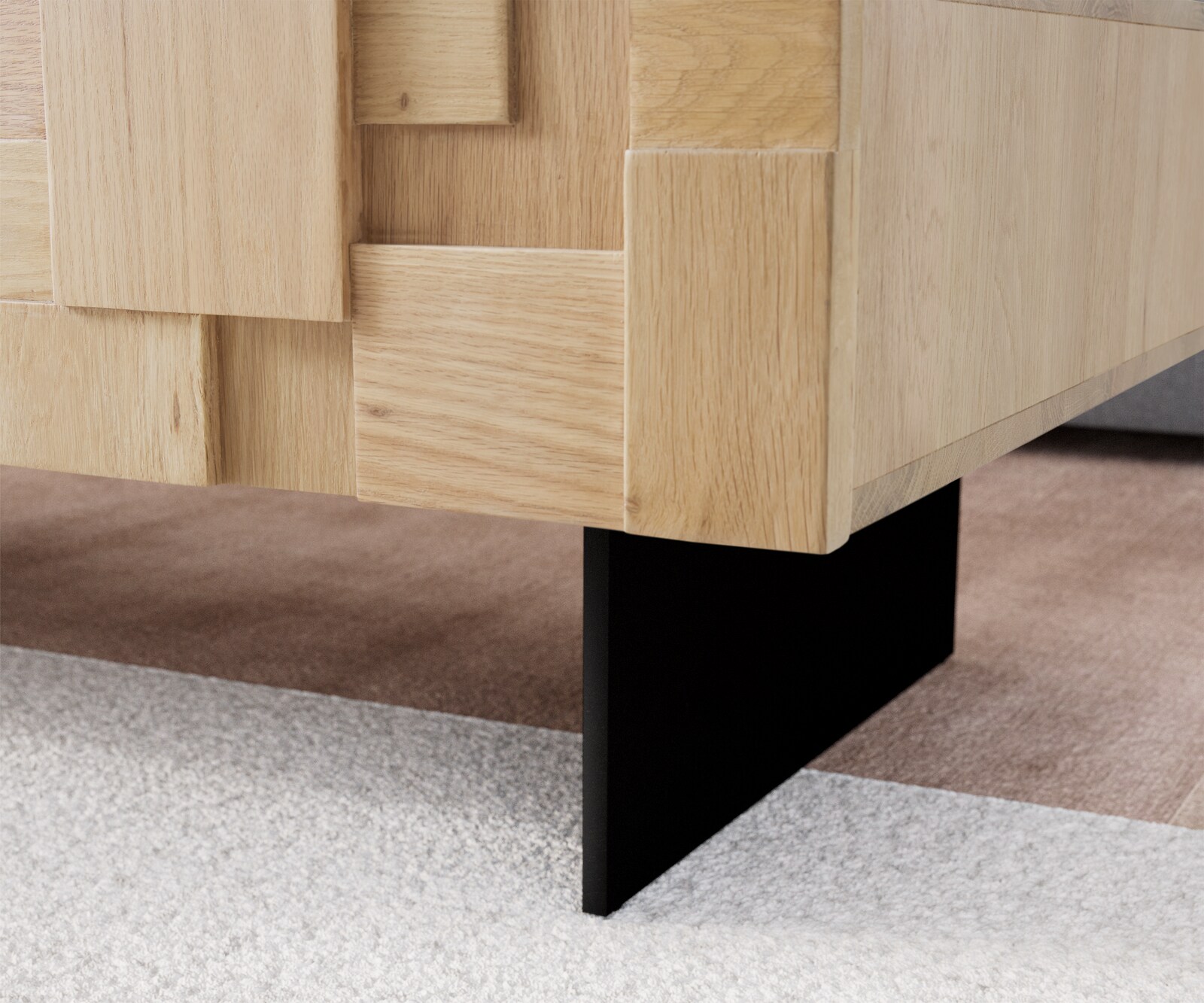 Холна маса 120 cm 4 чекмеджета Дъб Натурал плаващ крак Метал Черен Puzzle 6