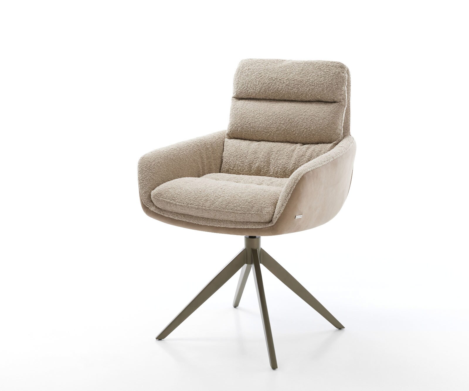 Въртящ се стол Abelia-Flex с подлакътници Материал микс кал Кръстосана рамка широка Люлееща функция титан Въртене на 360° 1