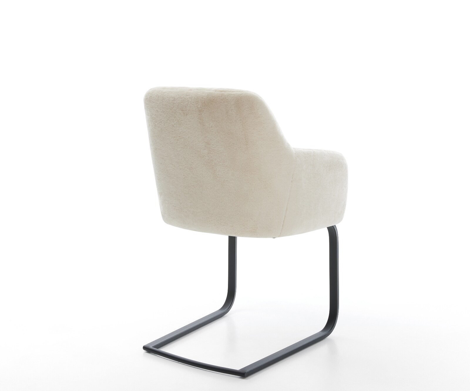 Конзолен стол Greg-Flex плюшен кремаво-бял конзолен стол плосък черен джоб пружинна сърцевина 4