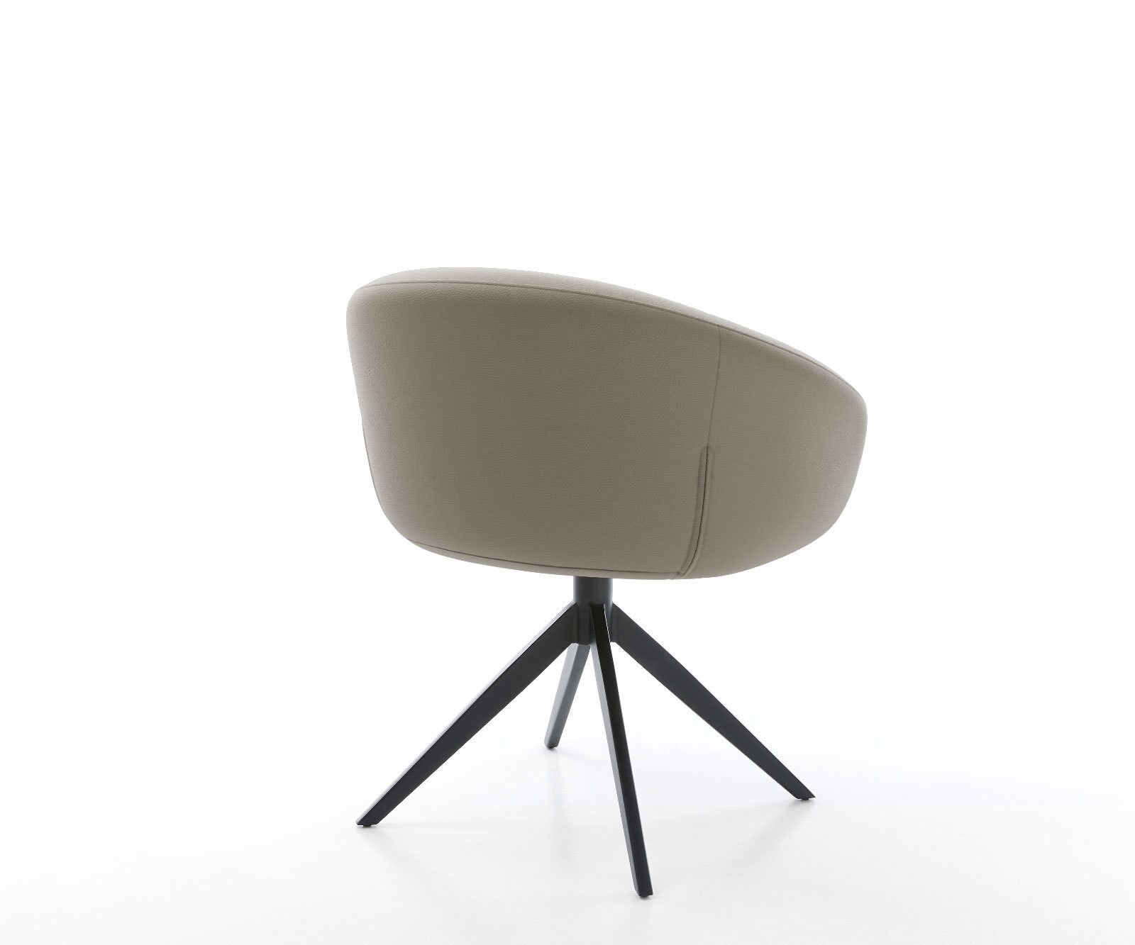 Въртящ се стол Vinka-Flex с подлакътници от естествена кожа кална кръстосана рамка широка черна 360° въртяща се люлееща се функция сърцевина от джобни пружини 5