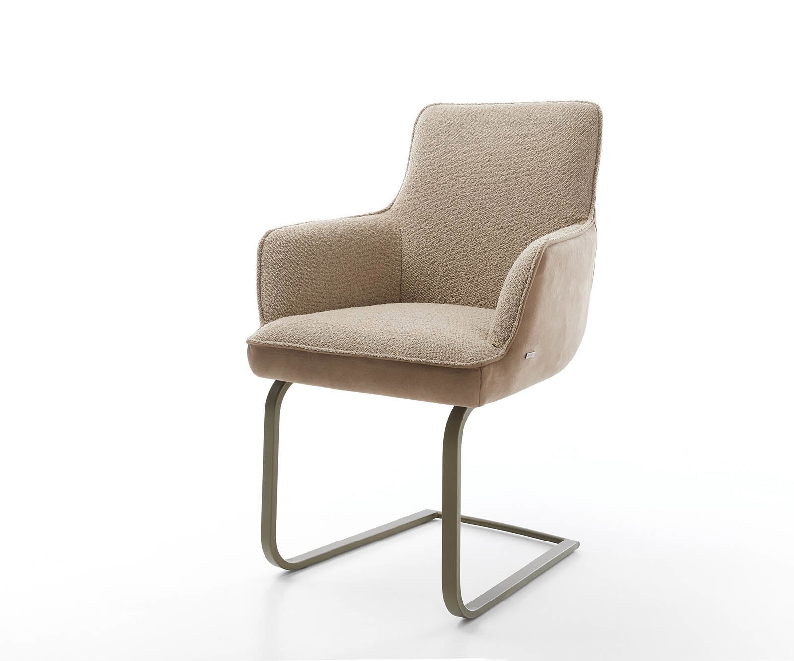 Люлеещ стол с подлакътници Микс от дамаски Сиво-Кафяв Конзолен крак плосък  Титан Покет пружина Heira-Flex 1