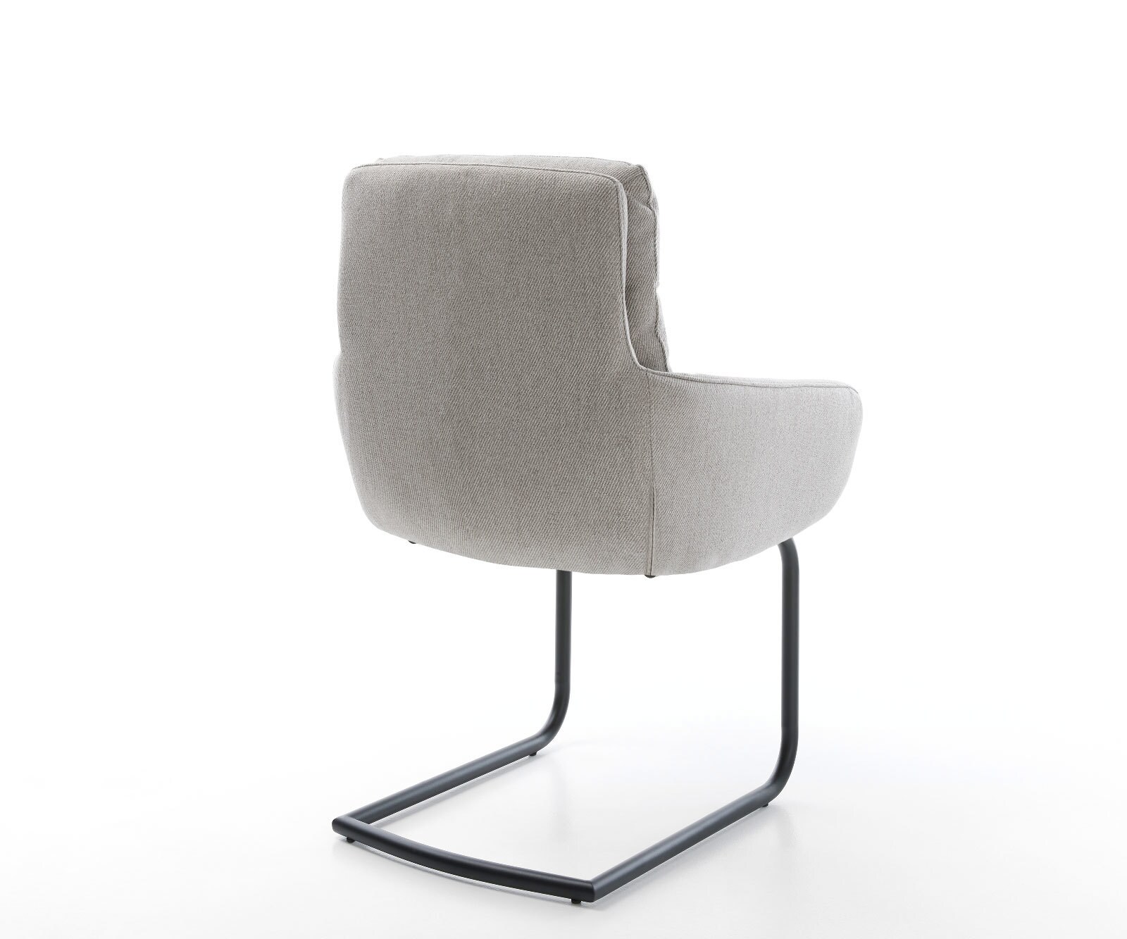 Люлеещ стол с подлакътници Ивици СветлоСив Конзолен крак кръгъл Черен Abelia-Flex 5