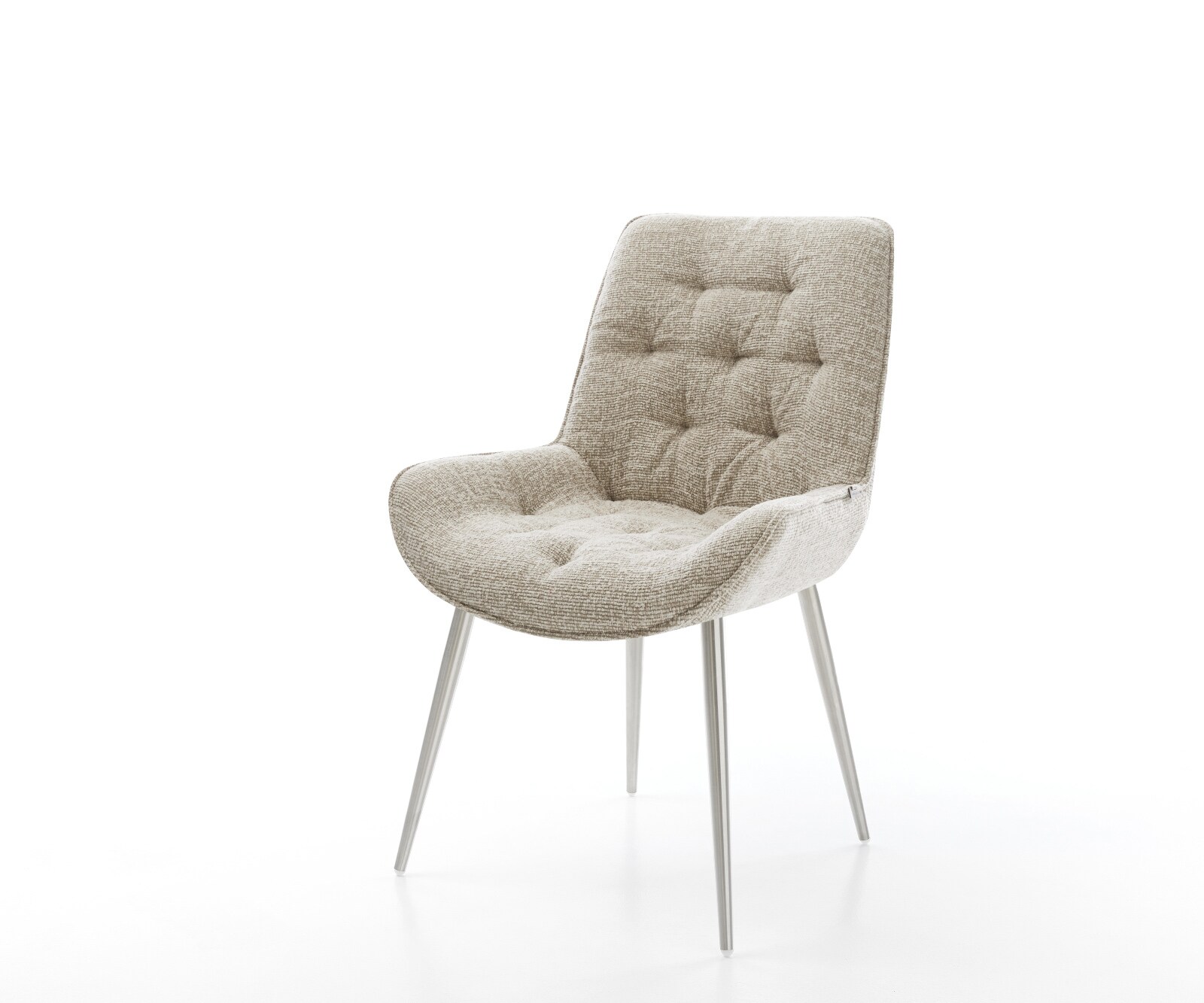 Трапезен стол Taimi-Flex тъкан Soft Beige 4-футов конусен от неръждаема стомана 1