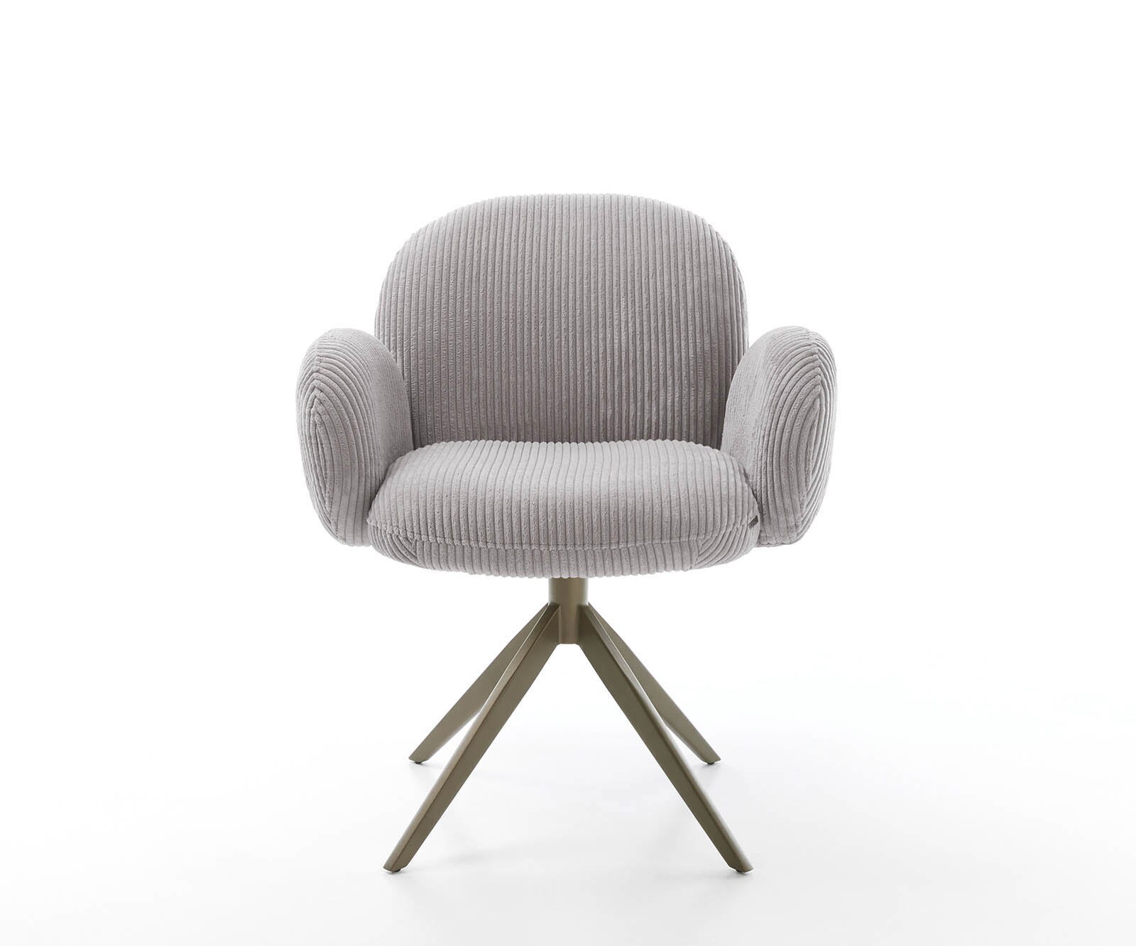 Врътящ се стол с подлакътници Корд СребристСив Конус крак плосък  Titan 360° въртящ се Покет пружина Nube-Flex 2