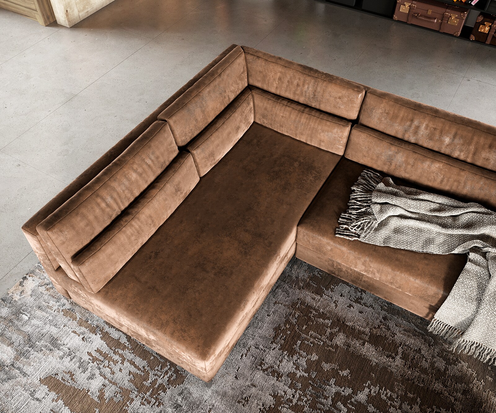  XL 400x185 cm Имитация на кожа Винтидж Кафяв Антик Elio 4