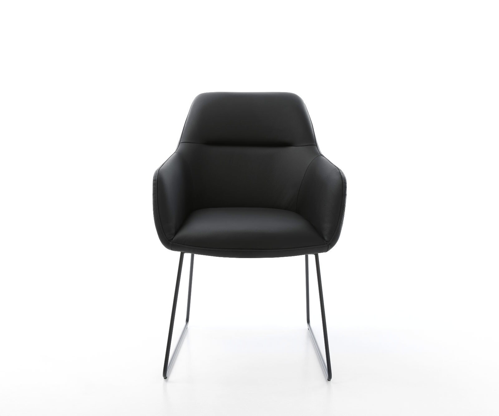 Стол Естествена кожа, черна Извити крака Черни Pejo-Flex 1 Стол Естествена кожа, черна Извити крака Черни Pejo-Flex 1